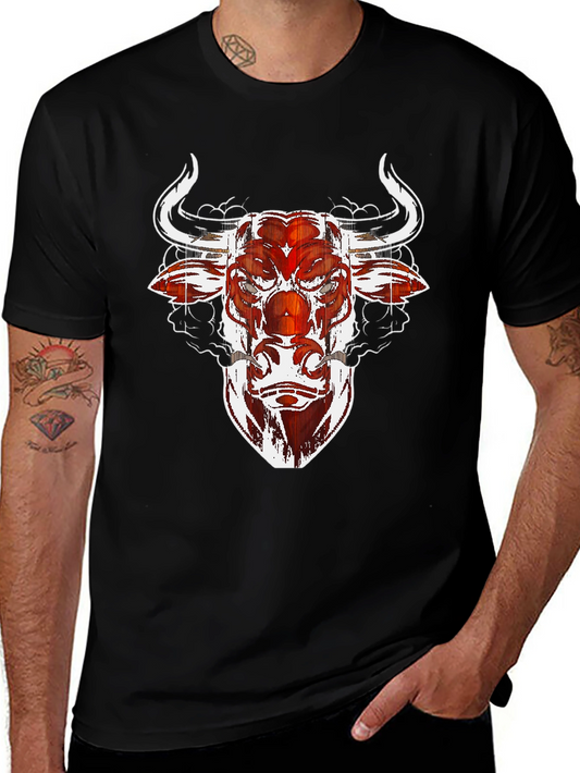 Bull Graphic Tee - Black Cotton Blend
