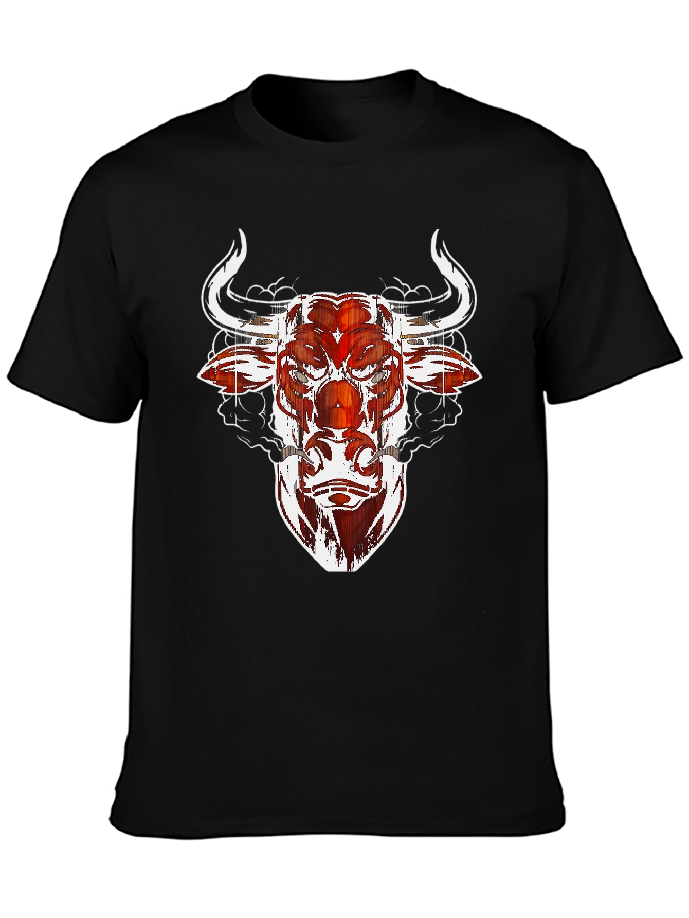 Bull Graphic Tee - Black Cotton Blend