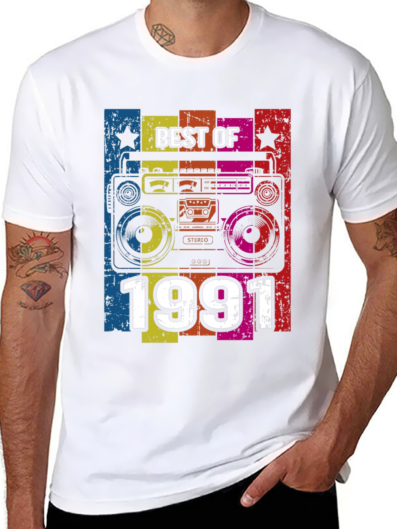 Best of 1991 Retro Boombox Graphic T-Shirt