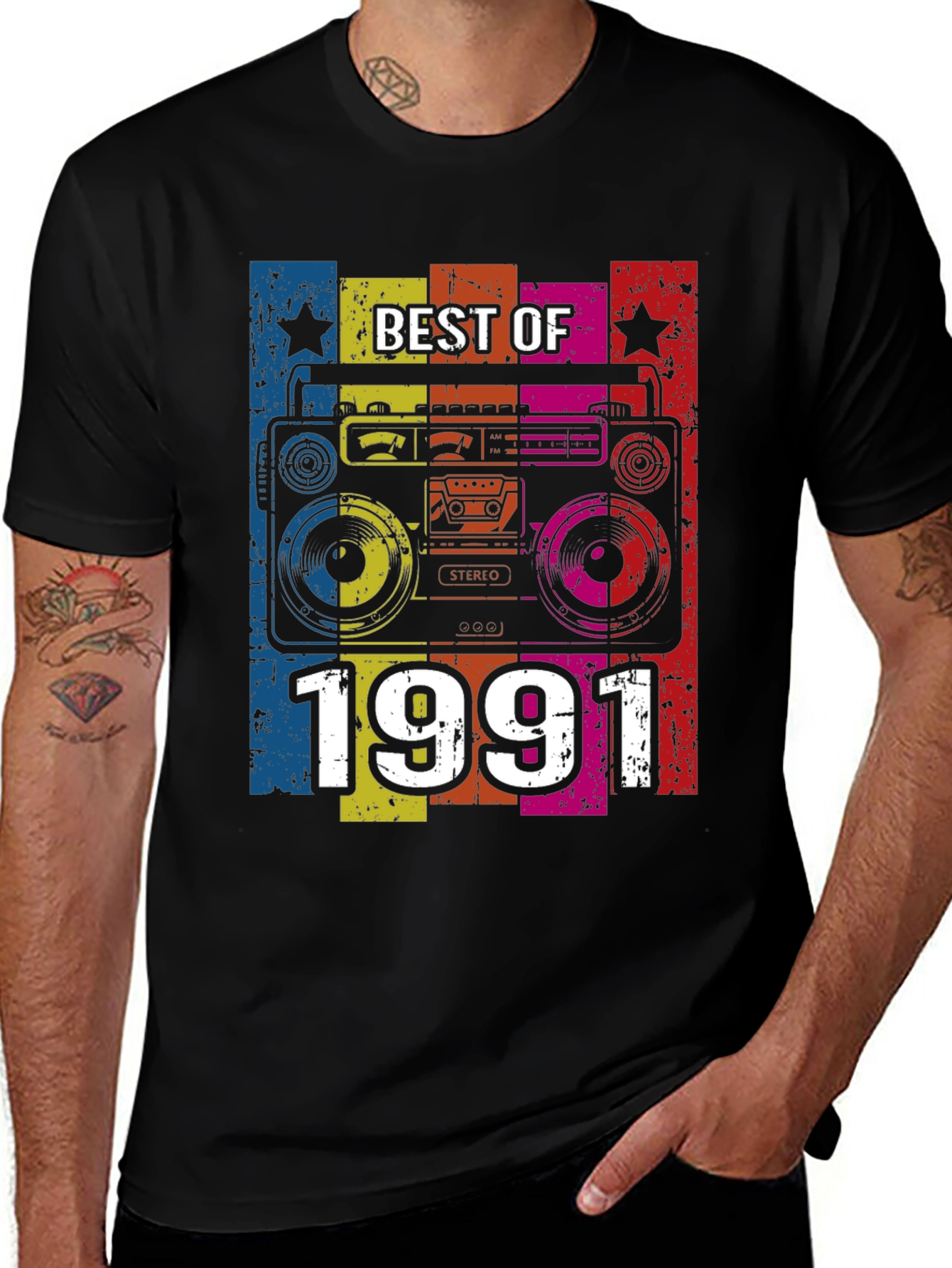 Best of 1991 Retro Boombox Graphic T-Shirt