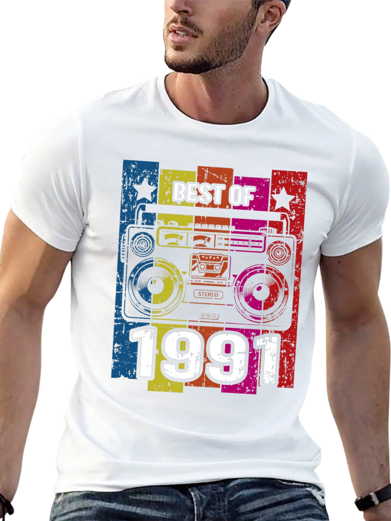 Best of 1991 Retro Boombox Graphic T-Shirt