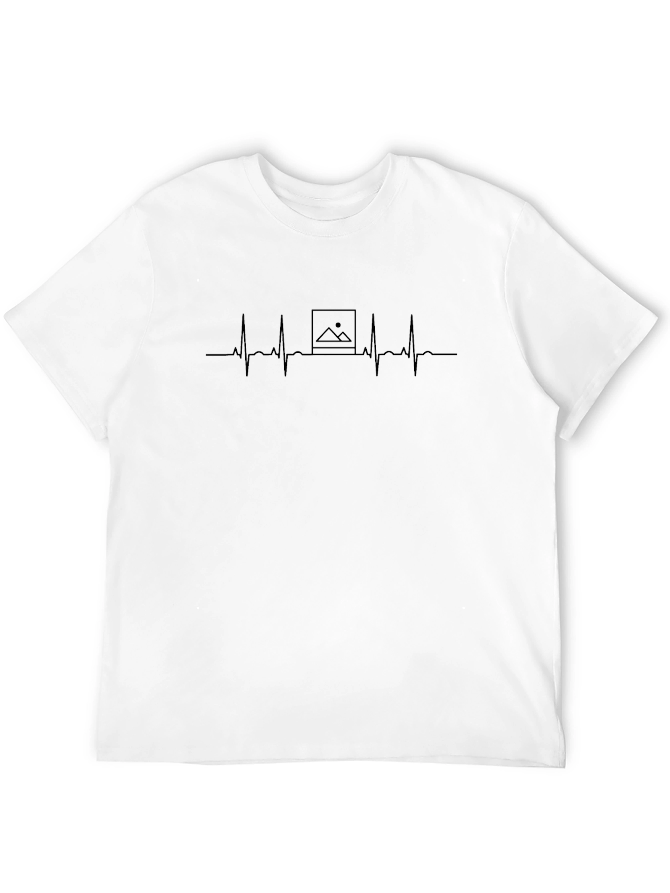 Heartbeat Photo T-Shirt - Mens Black Tee