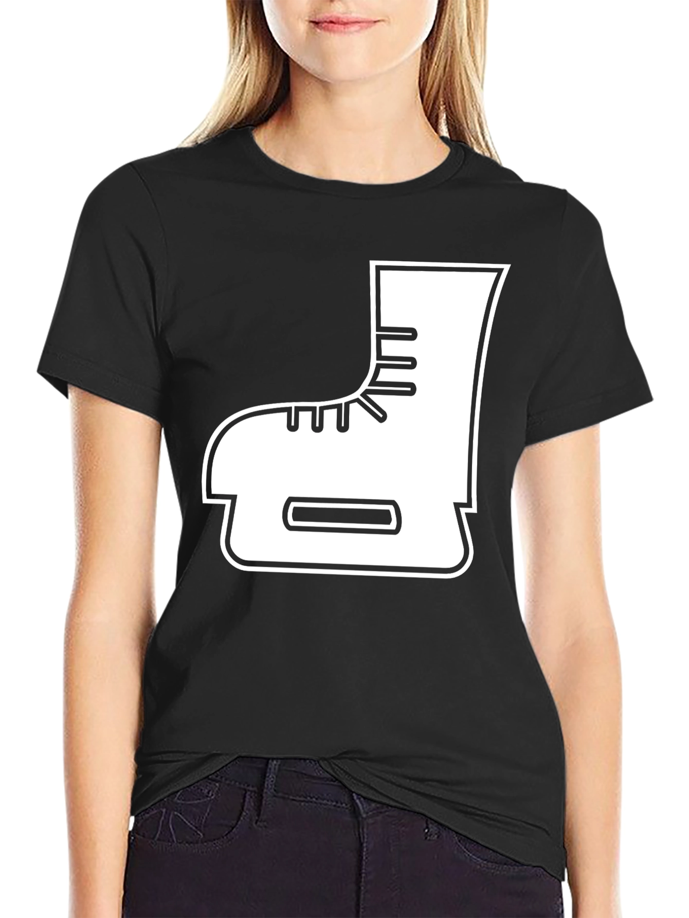 Ice Skate Graphic Tee - Stylish Black Shirt