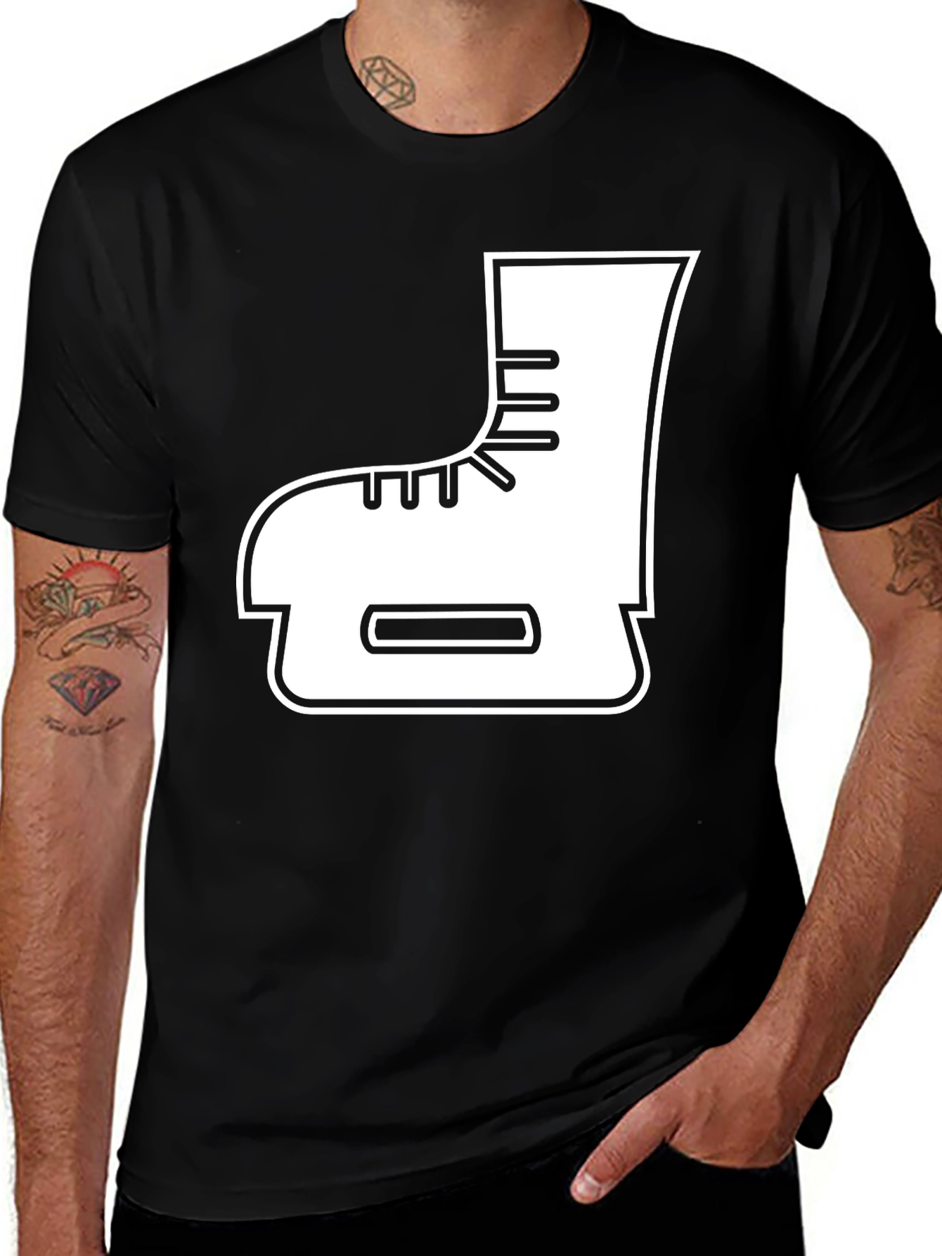 Ice Skate Graphic Tee - Stylish Black Shirt