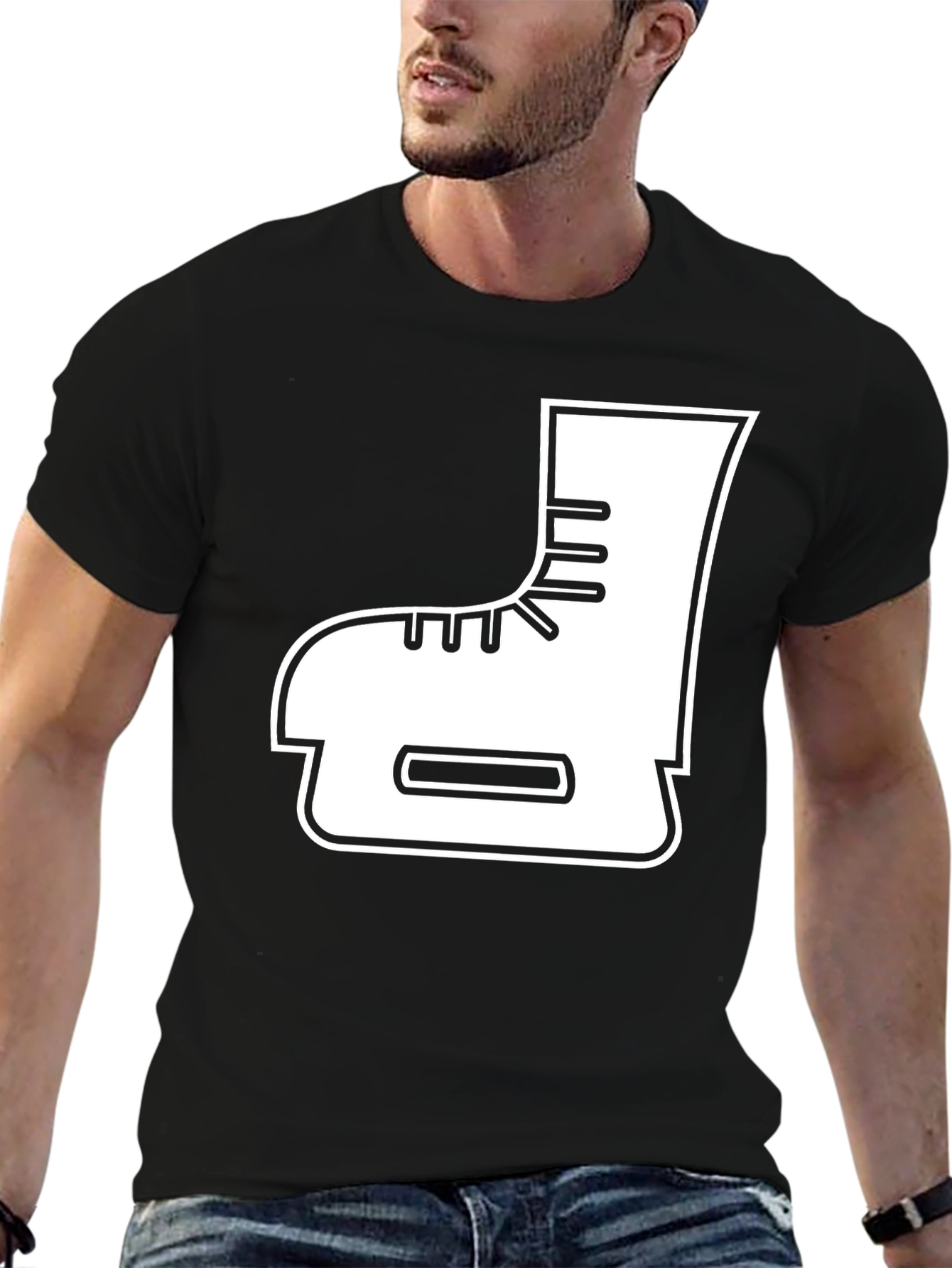 Ice Skate Graphic Tee - Stylish Black Shirt
