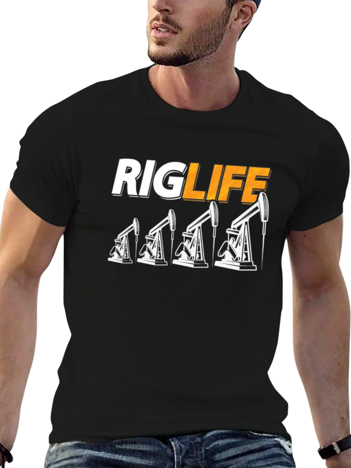 Rig Life Oil Field Worker T-Shirt - Black