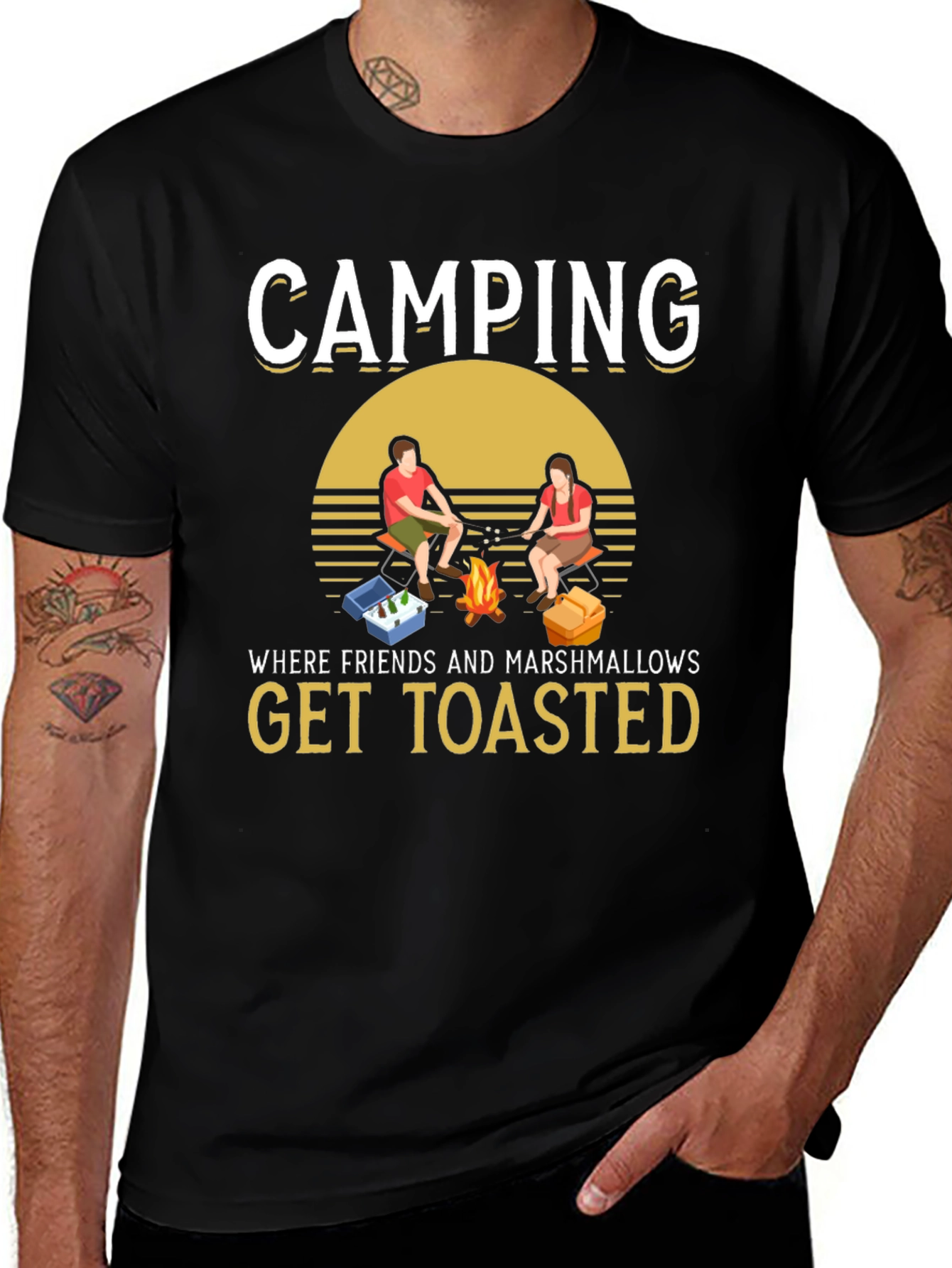 Camping Friends & Marshmallows Toasted Graphic Tee