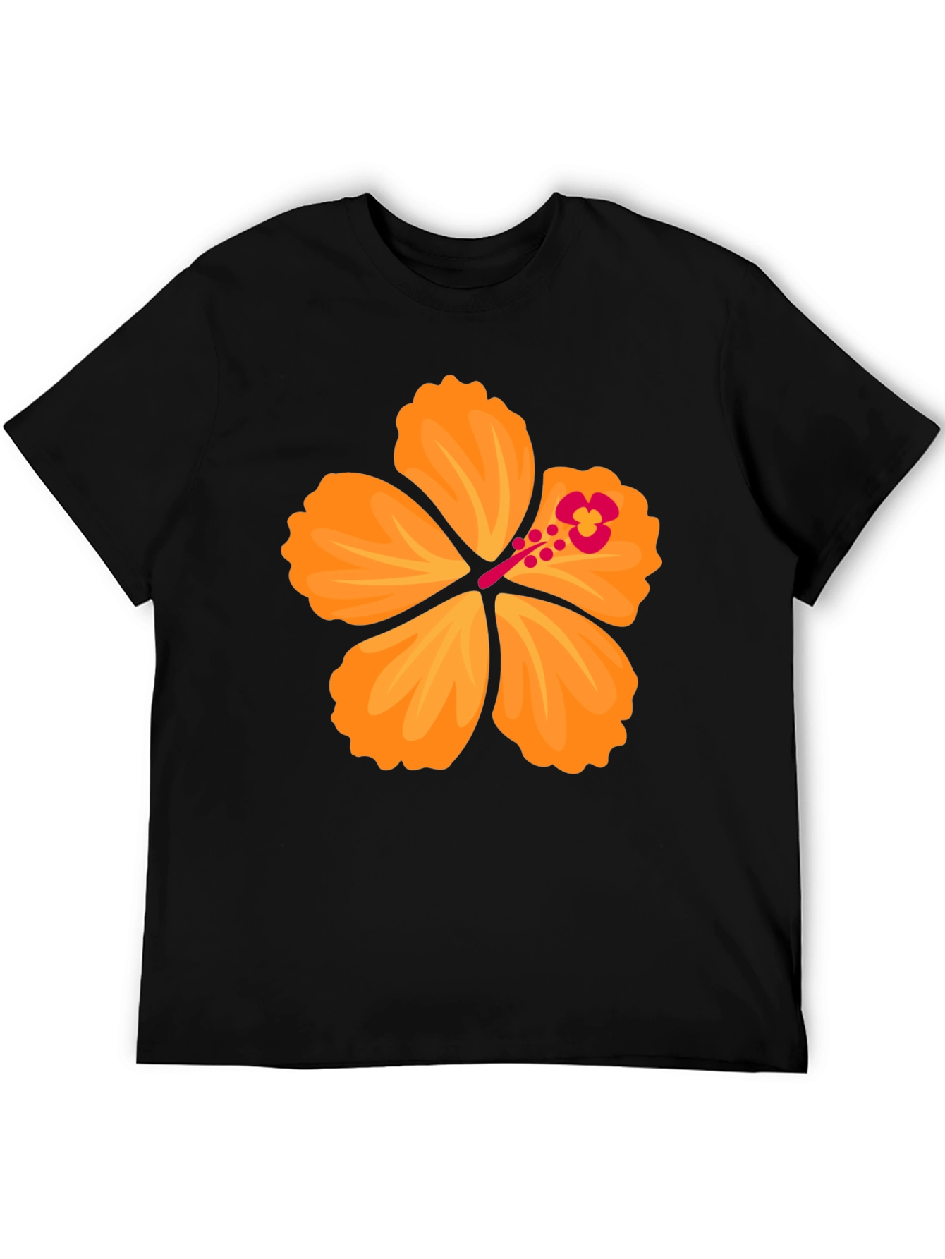 Hibiscus Flower Graphic T-Shirt - Bold Black Tee