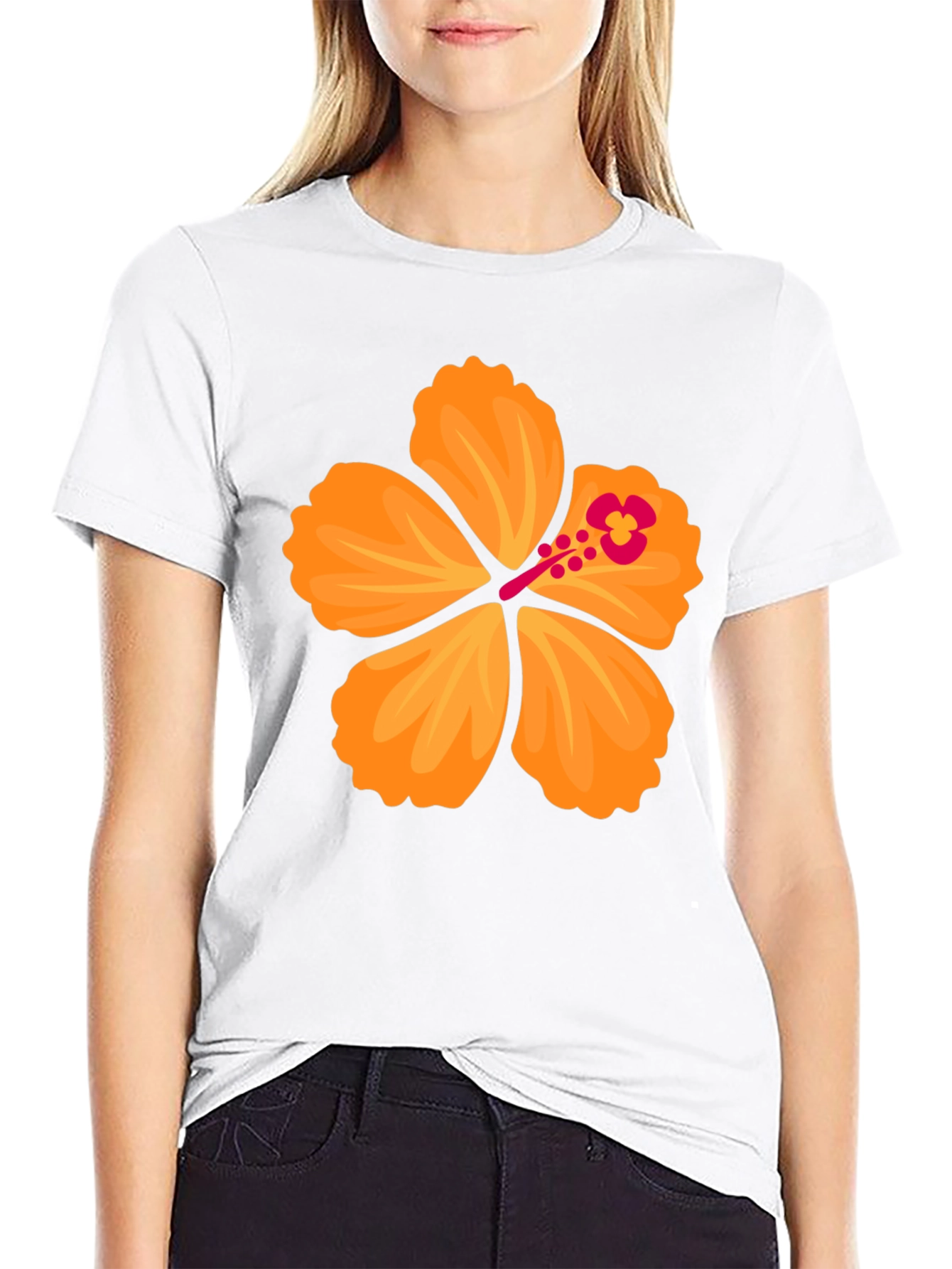 Hibiscus Flower Graphic T-Shirt - Bold Black Tee