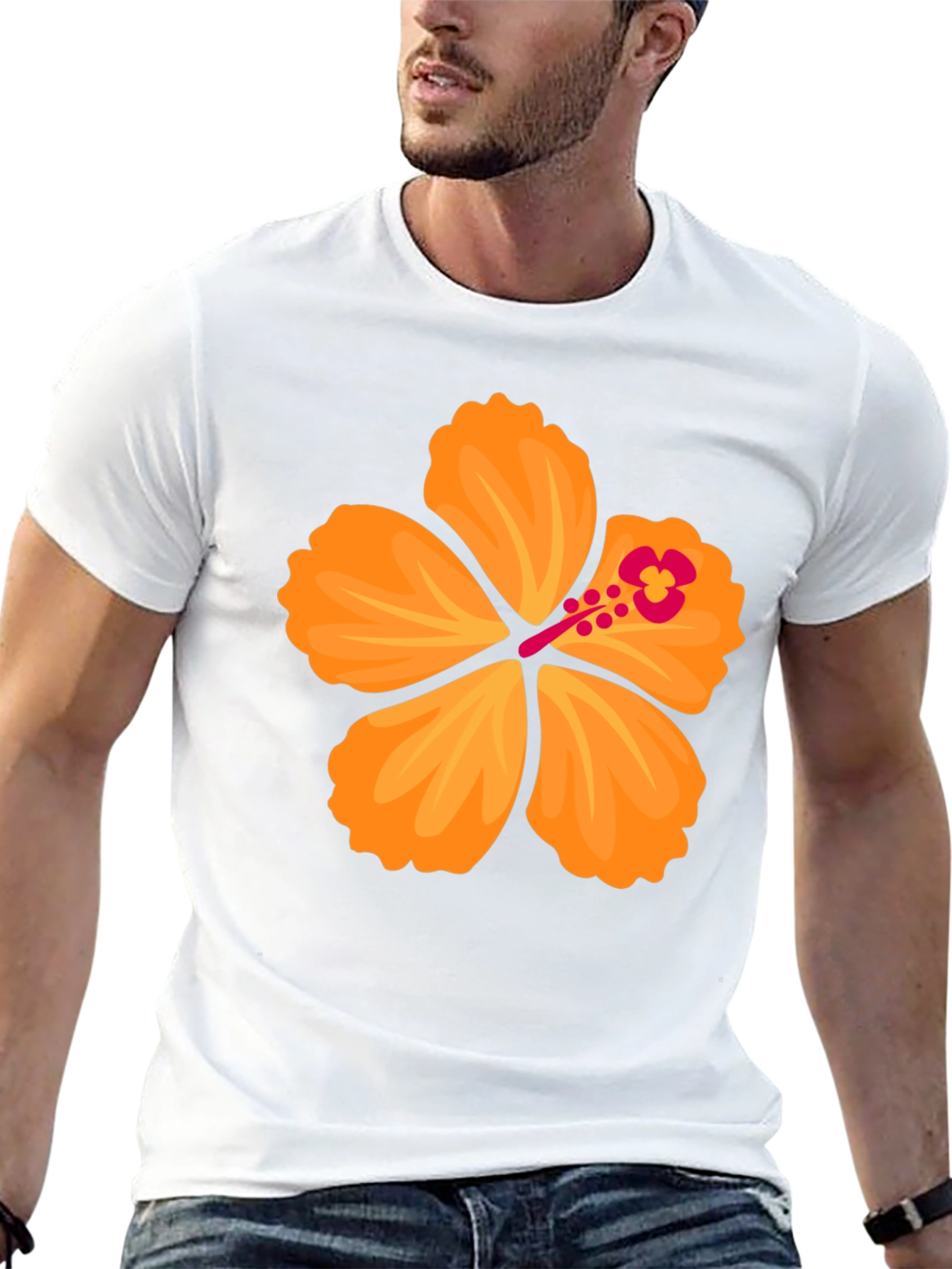 Hibiscus Flower Graphic T-Shirt - Bold Black Tee