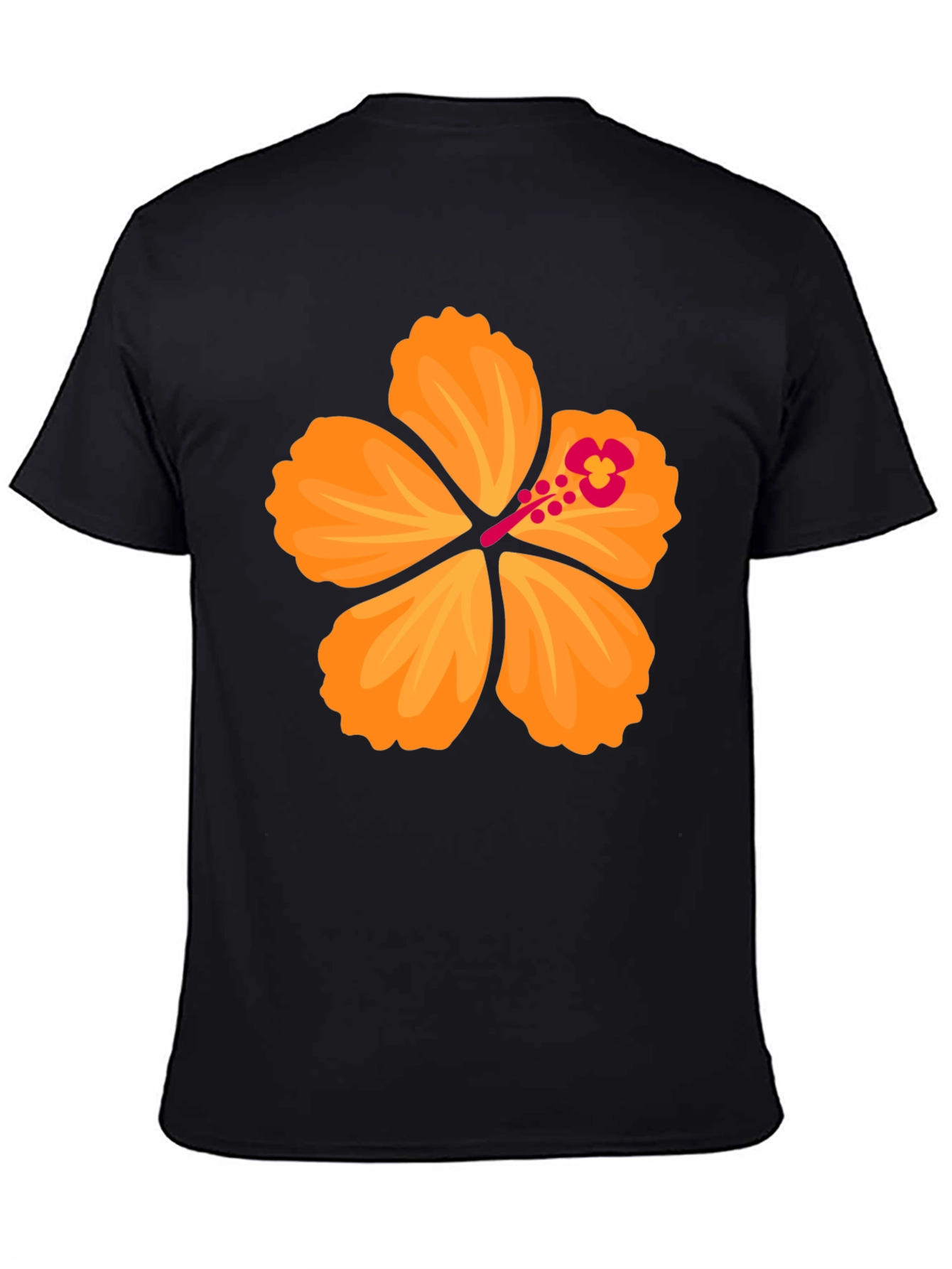 Hibiscus Flower Graphic T-Shirt - Bold Black Tee