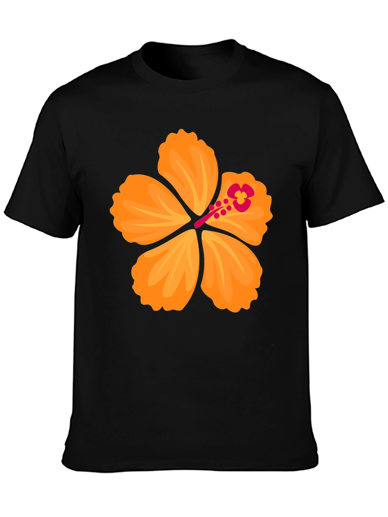 Hibiscus Flower Graphic T-Shirt - Bold Black Tee