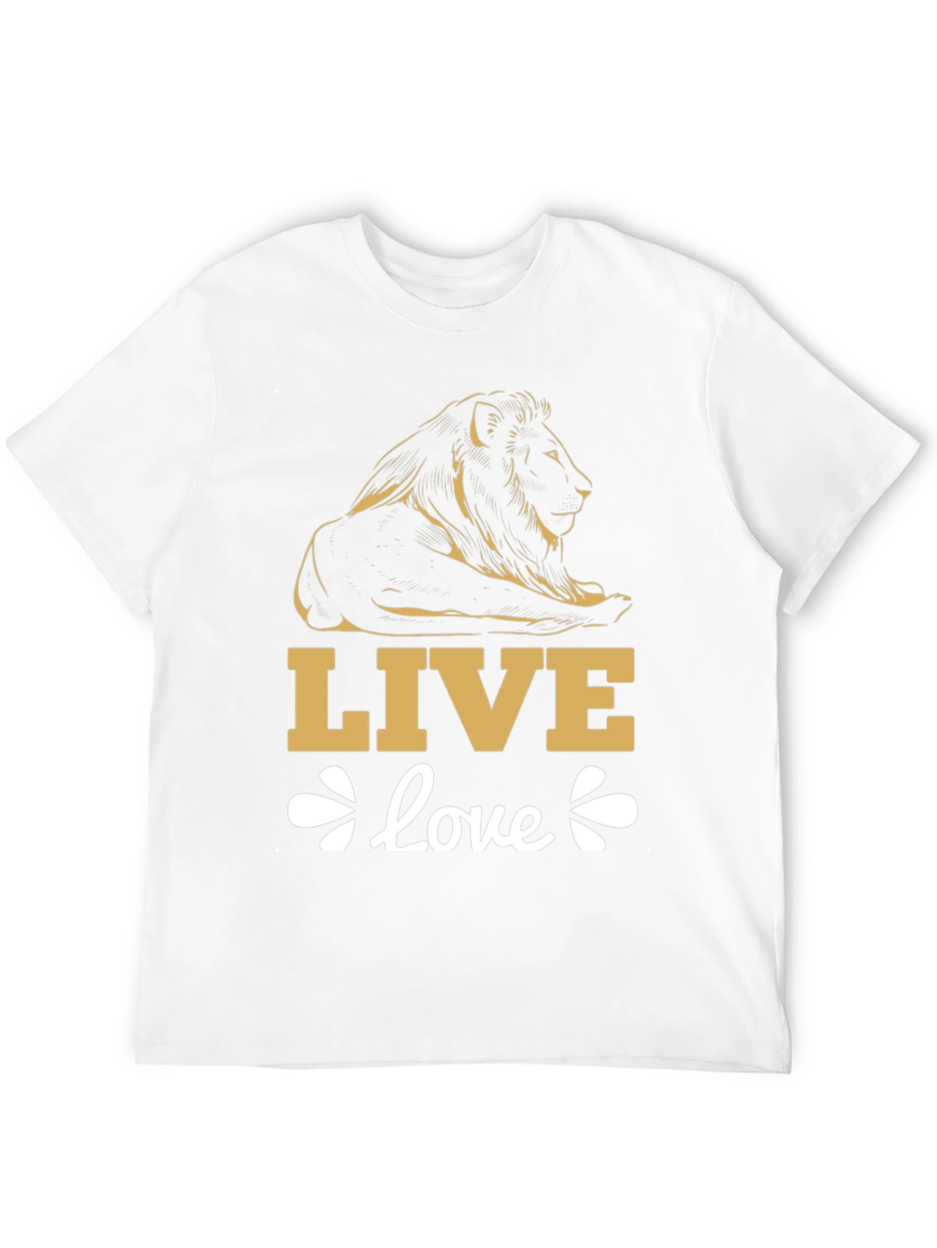 Live Love Lion Graphic Tee - Black Cotton T-Shirt