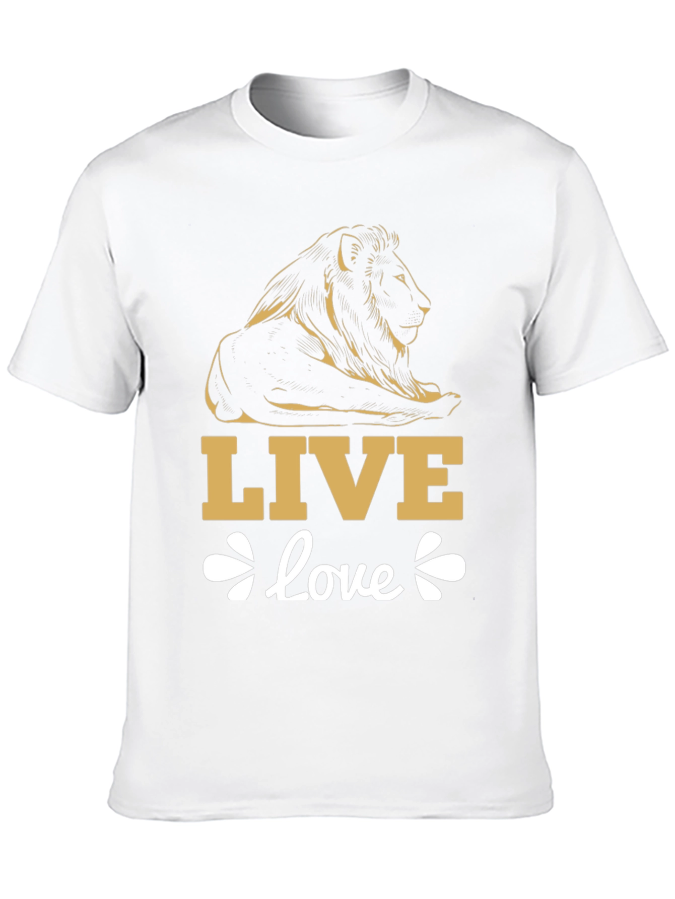 Live Love Lion Graphic Tee - Black Cotton T-Shirt
