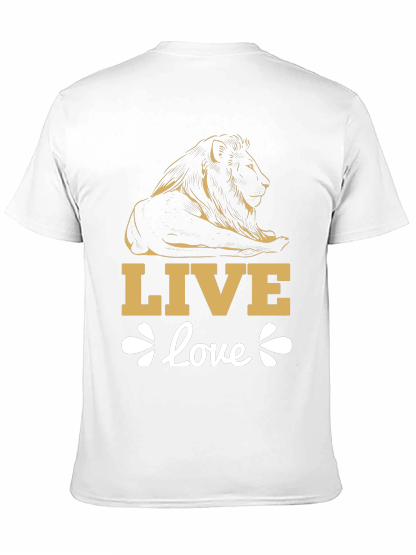 Live Love Lion Graphic Tee - Black Cotton T-Shirt