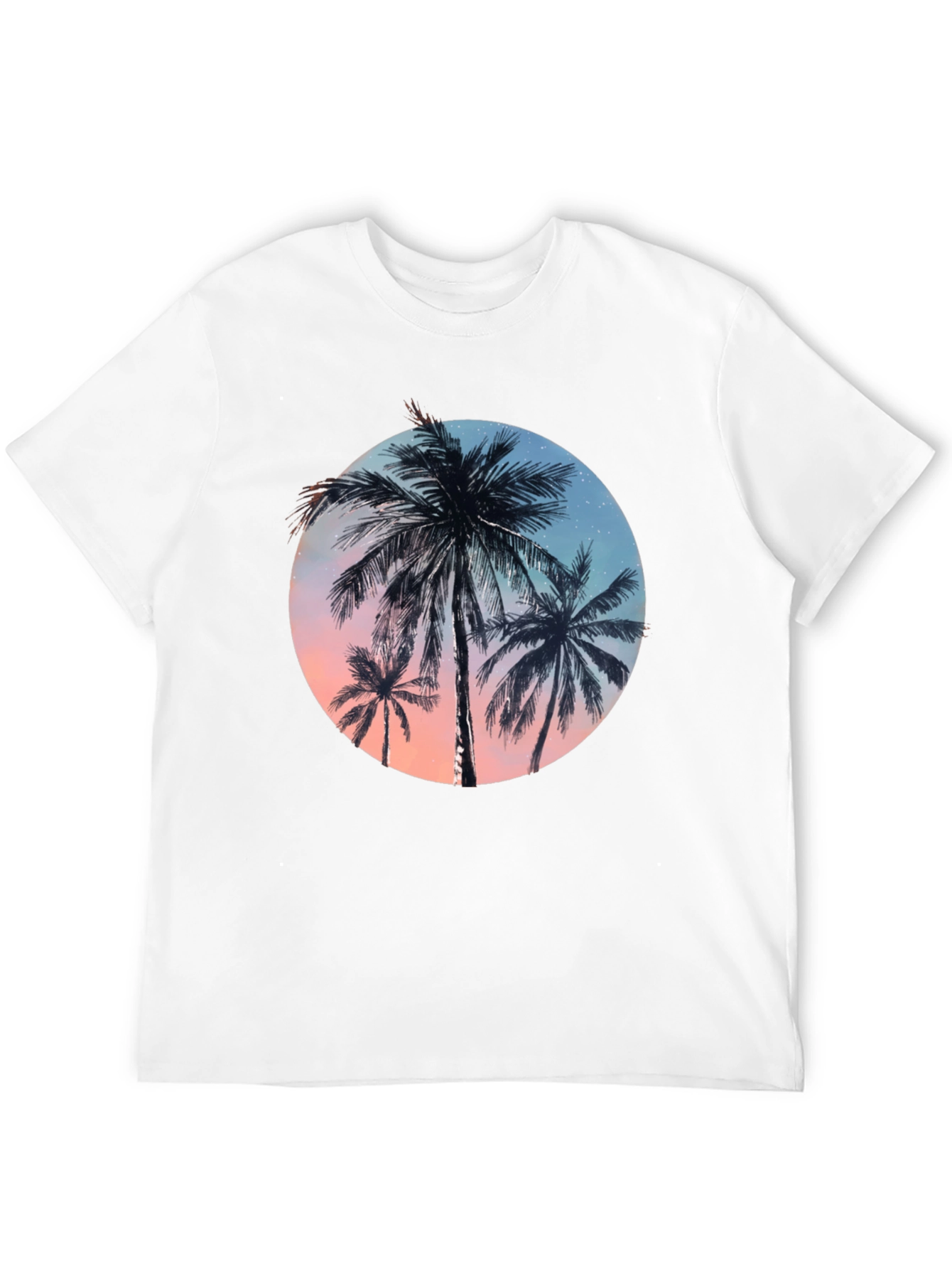 Tropical Palm Tree Graphic Tee - Black T-Shirt
