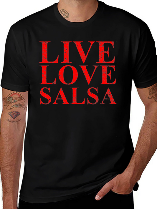 Live Love Salsa Black Graphic T-Shirt