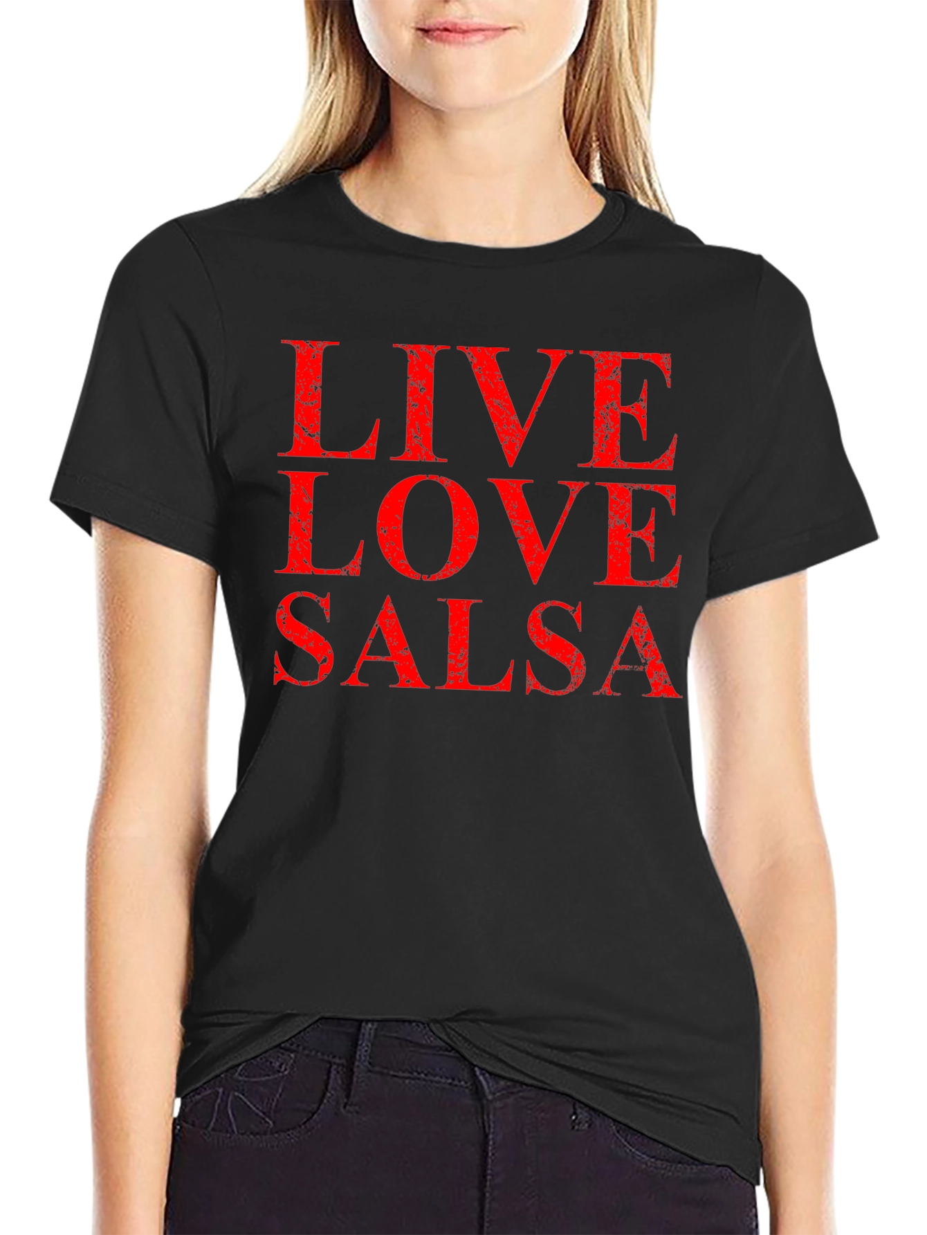 Live Love Salsa Black Graphic T-Shirt