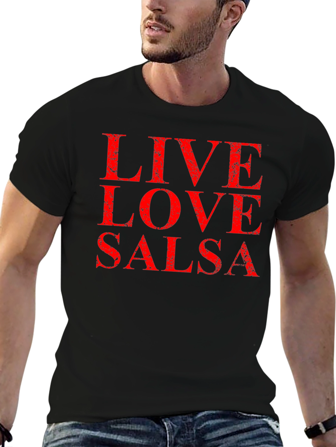 Live Love Salsa Black Graphic T-Shirt