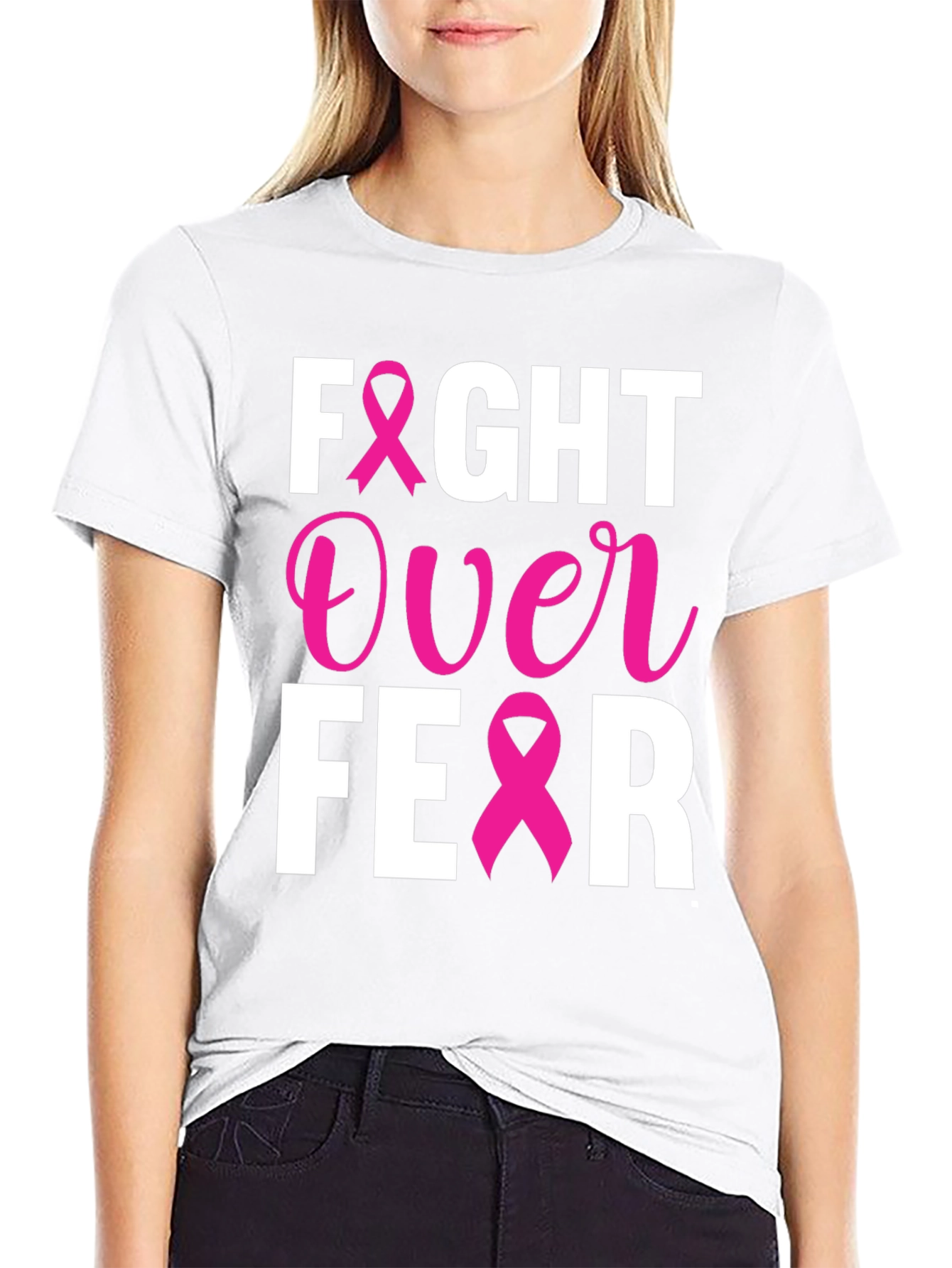 Fight Over Fear Breast Cancer Awareness T-Shirt