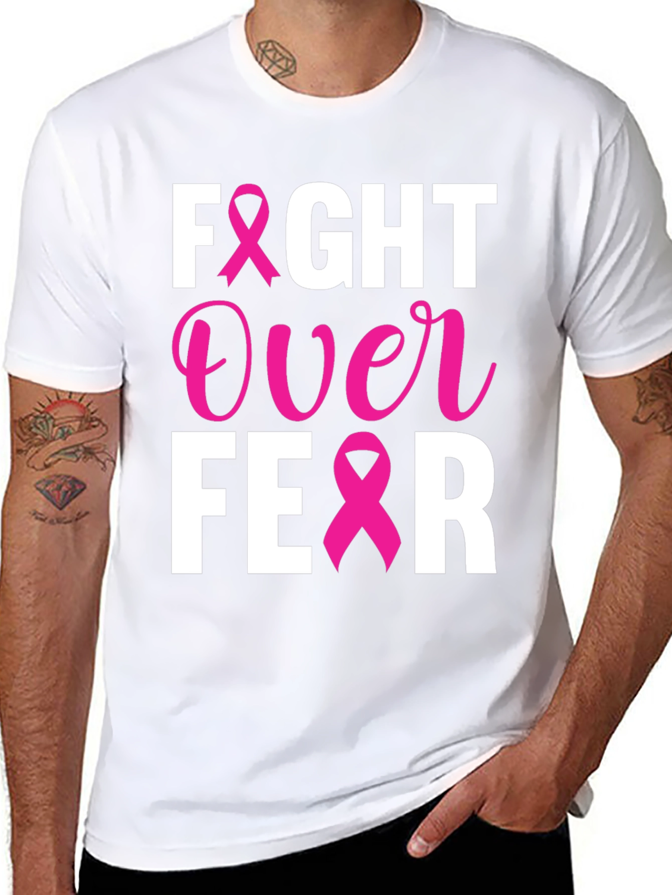 Fight Over Fear Breast Cancer Awareness T-Shirt