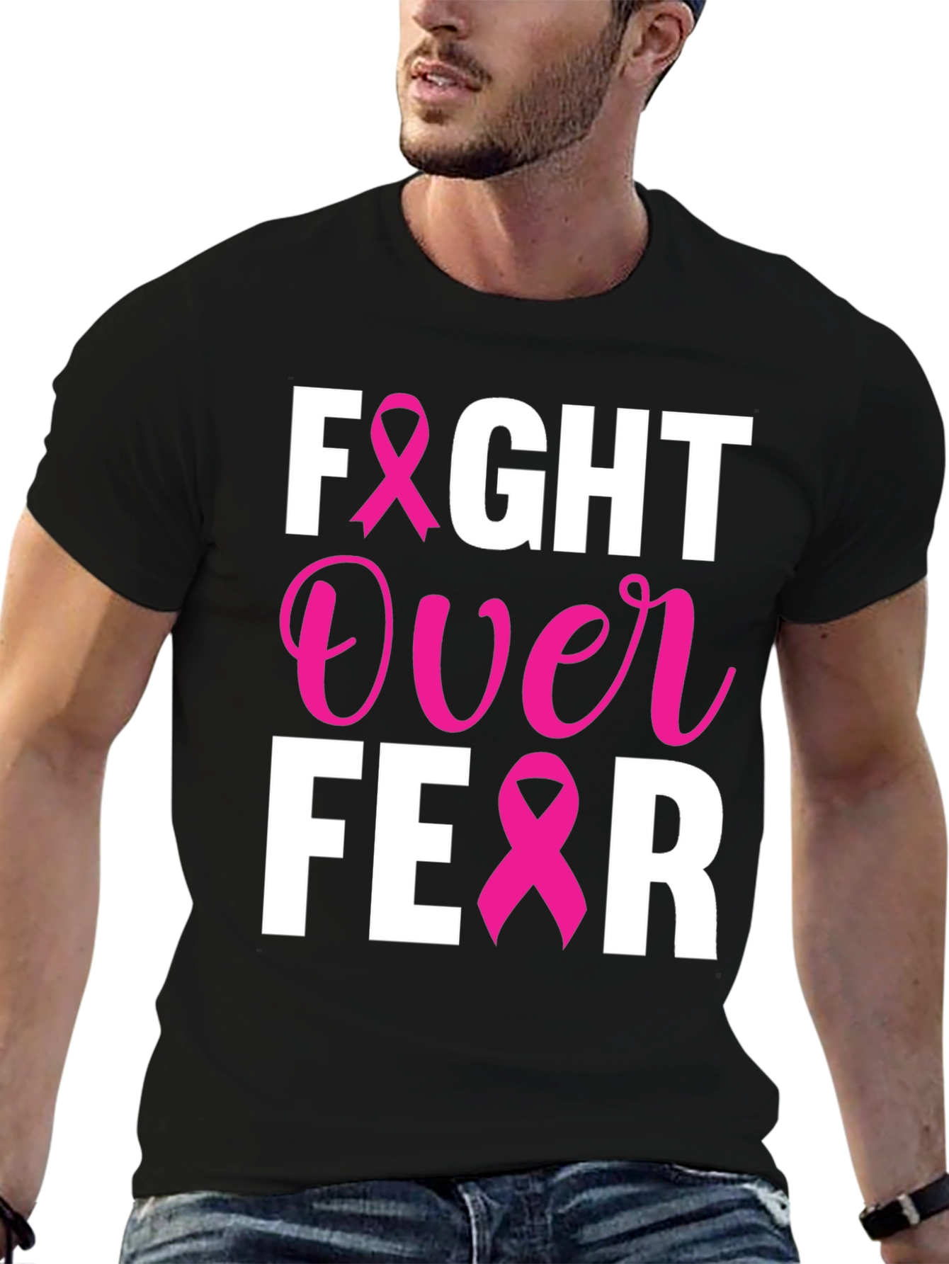 Fight Over Fear Breast Cancer Awareness T-Shirt