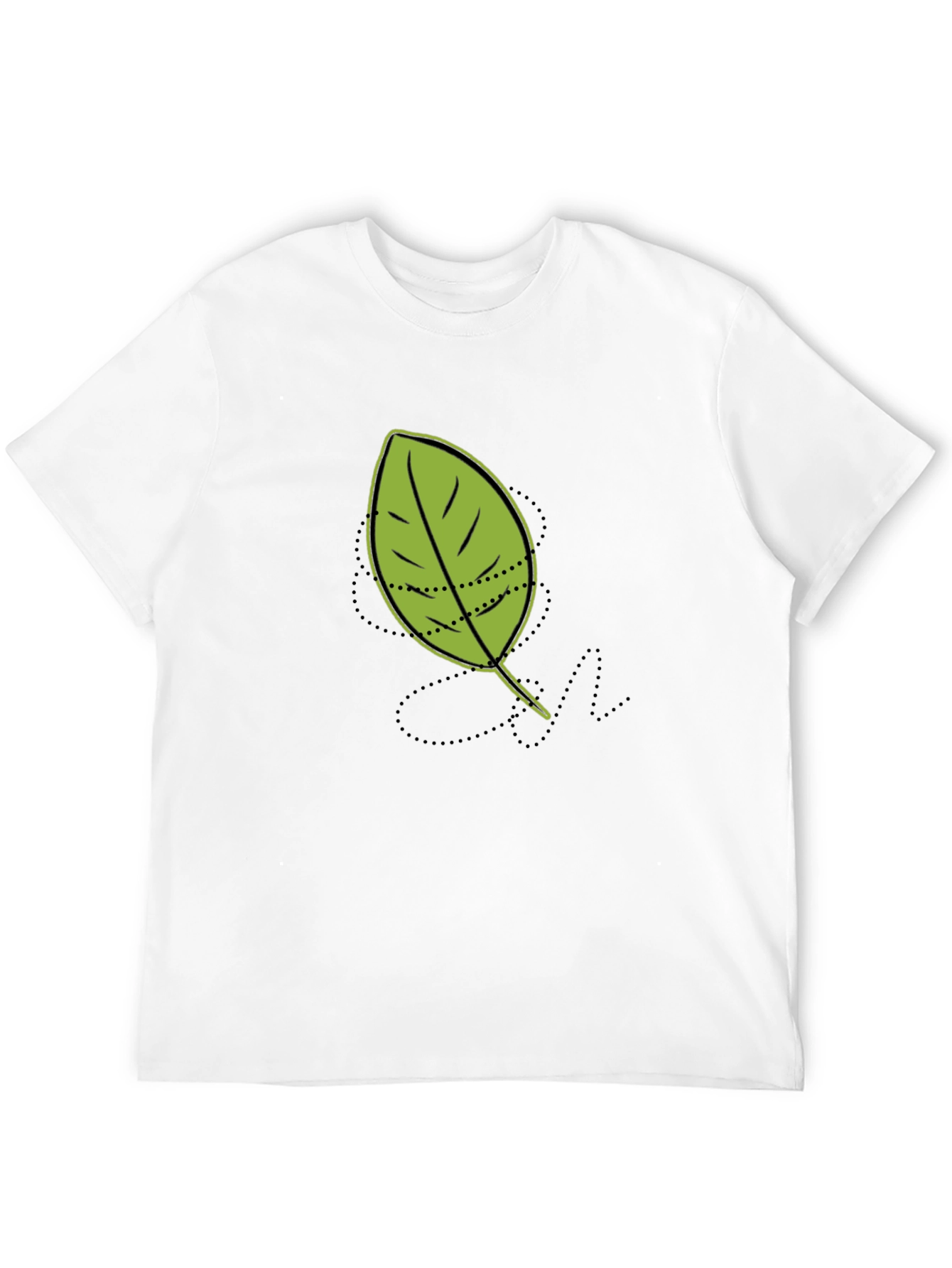 Leaf Graphic Tee - Casual Black T-Shirt