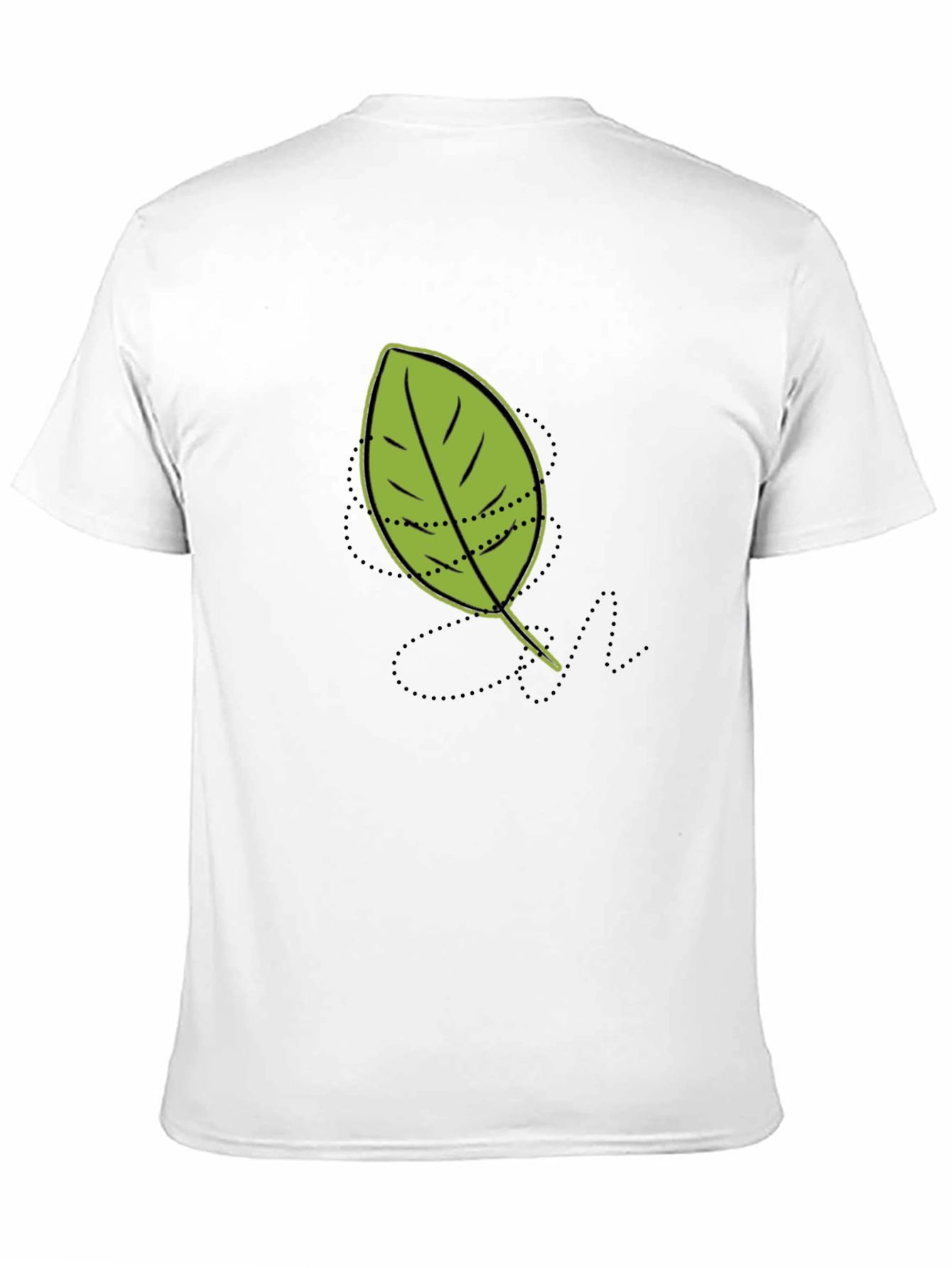 Leaf Graphic Tee - Casual Black T-Shirt