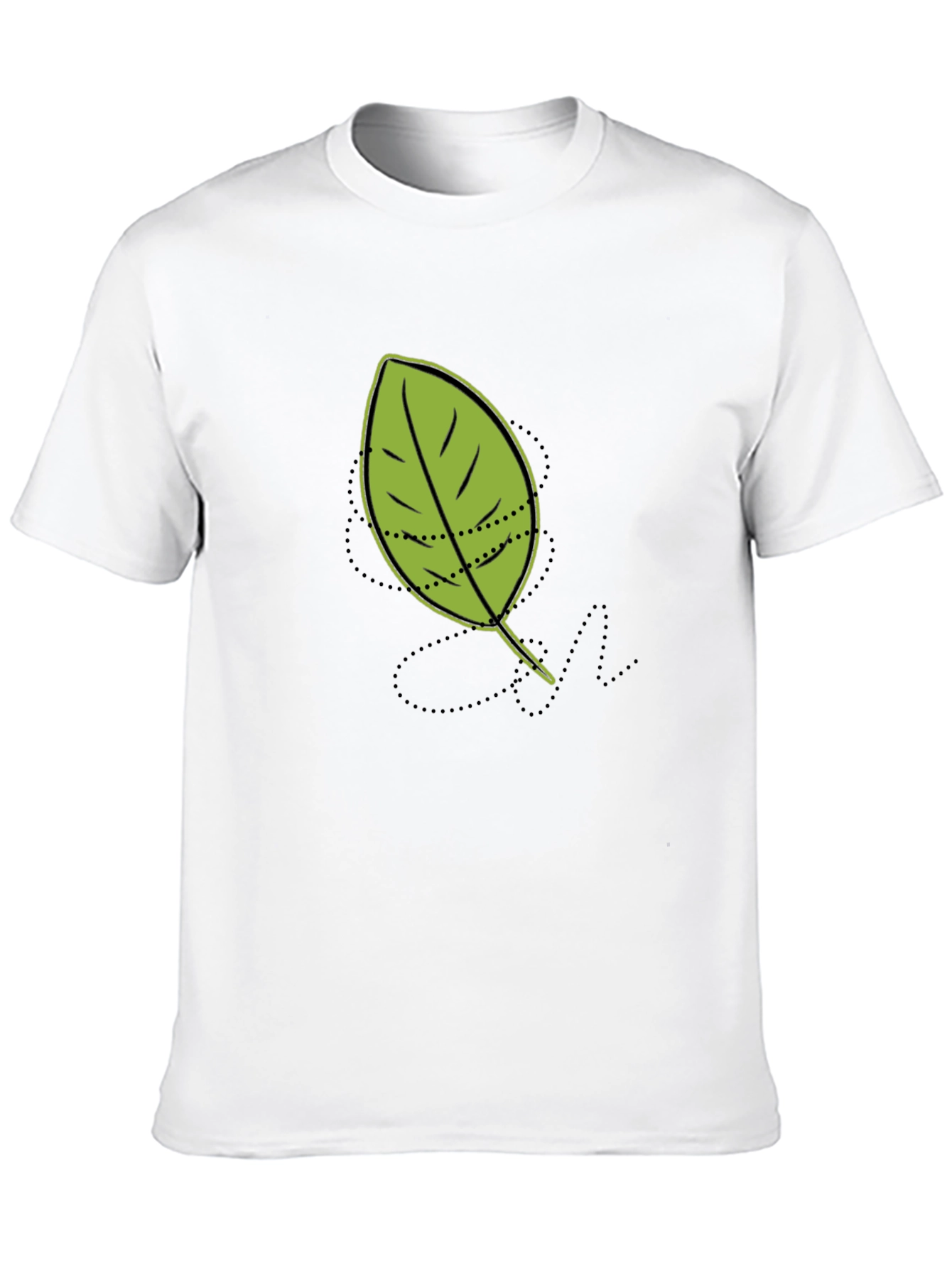 Leaf Graphic Tee - Casual Black T-Shirt