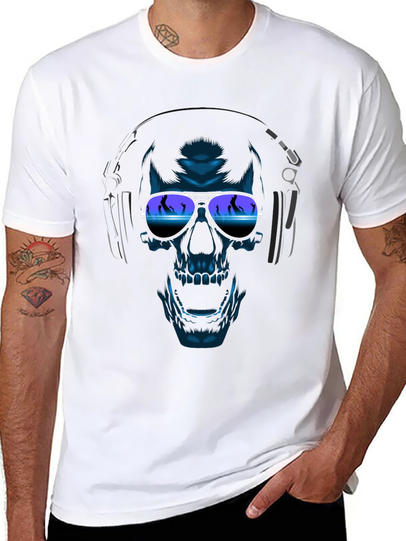 Skull With Headphones T-Shirt
