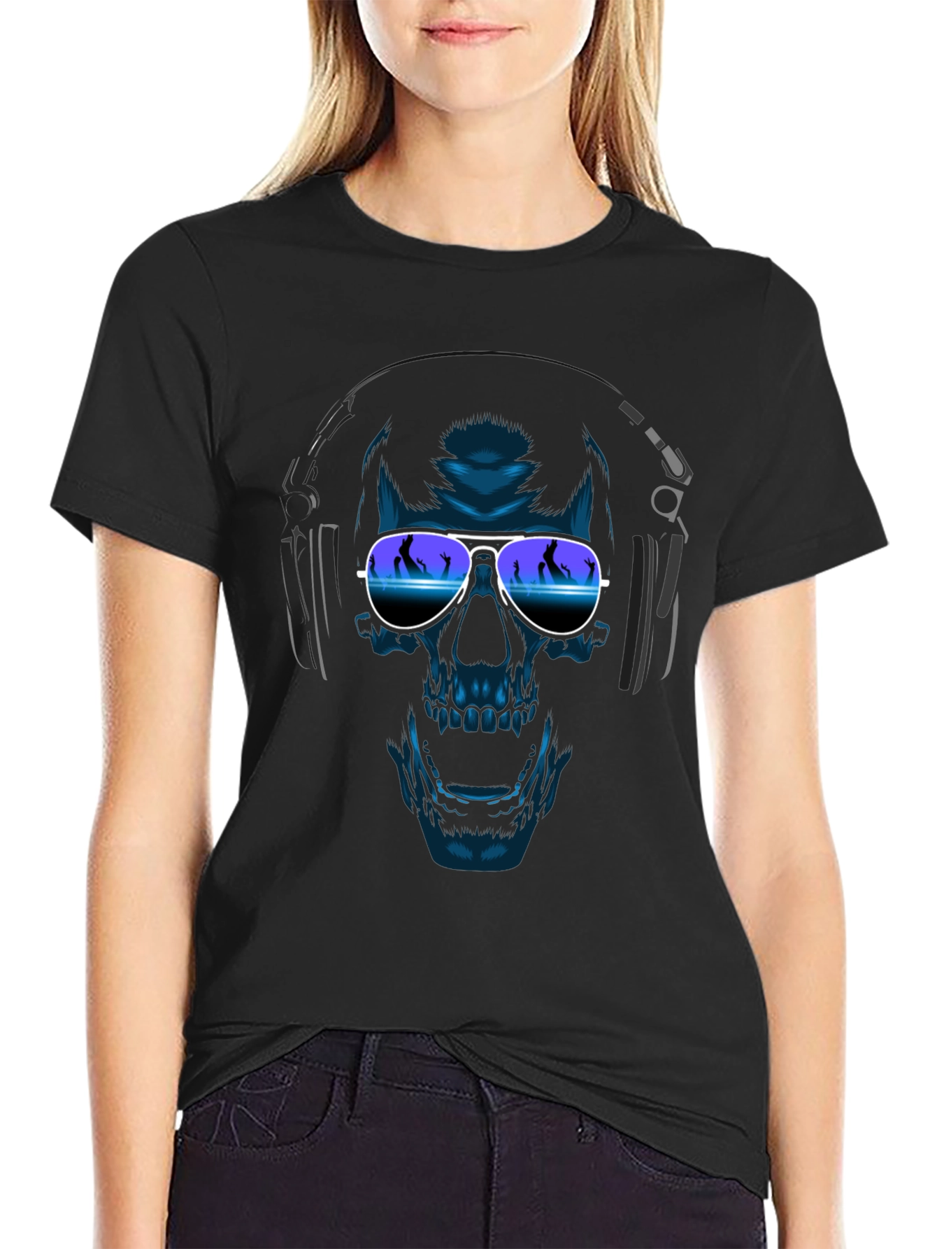 Skull With Headphones T-Shirt