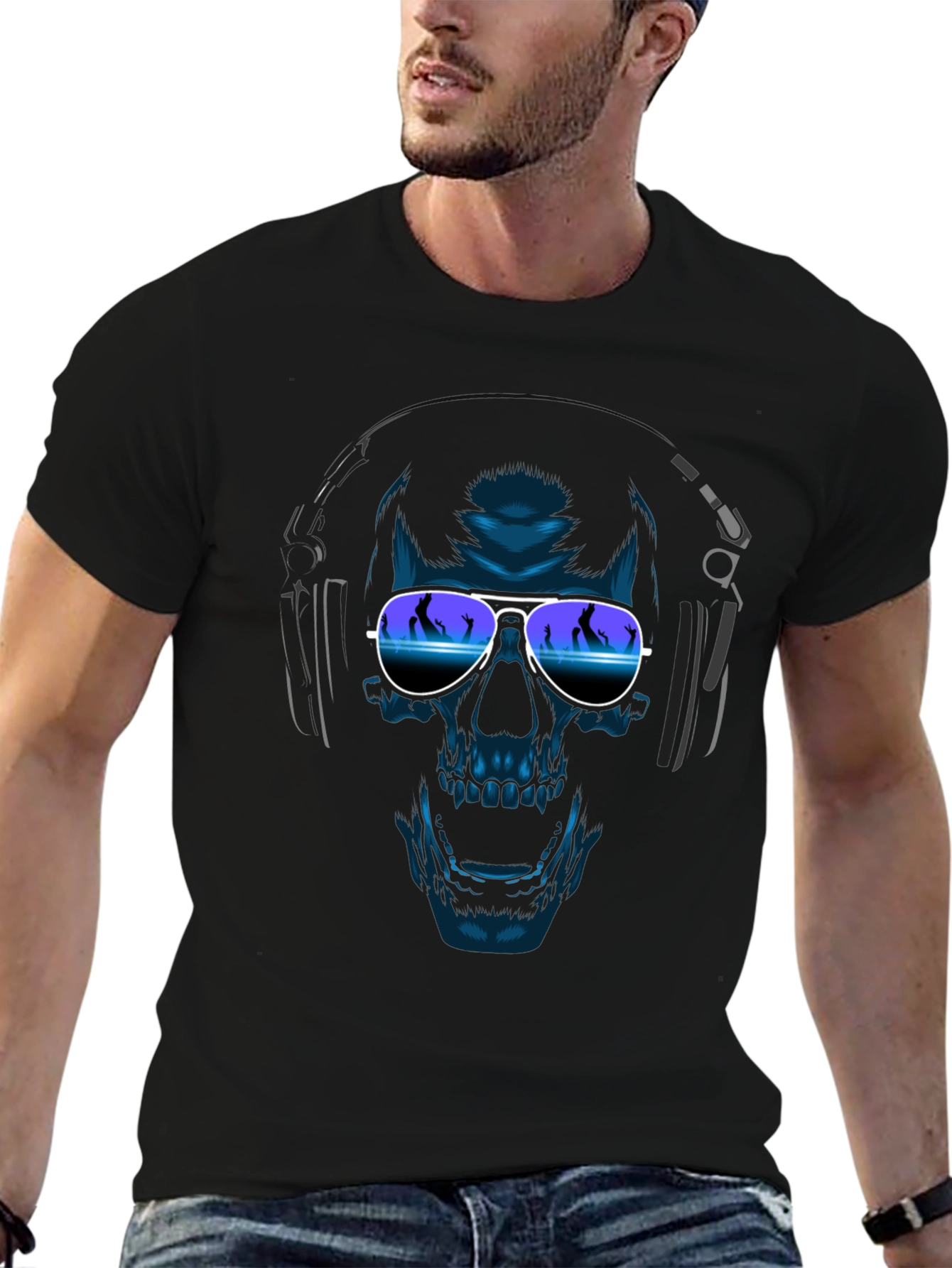 Skull With Headphones T-Shirt