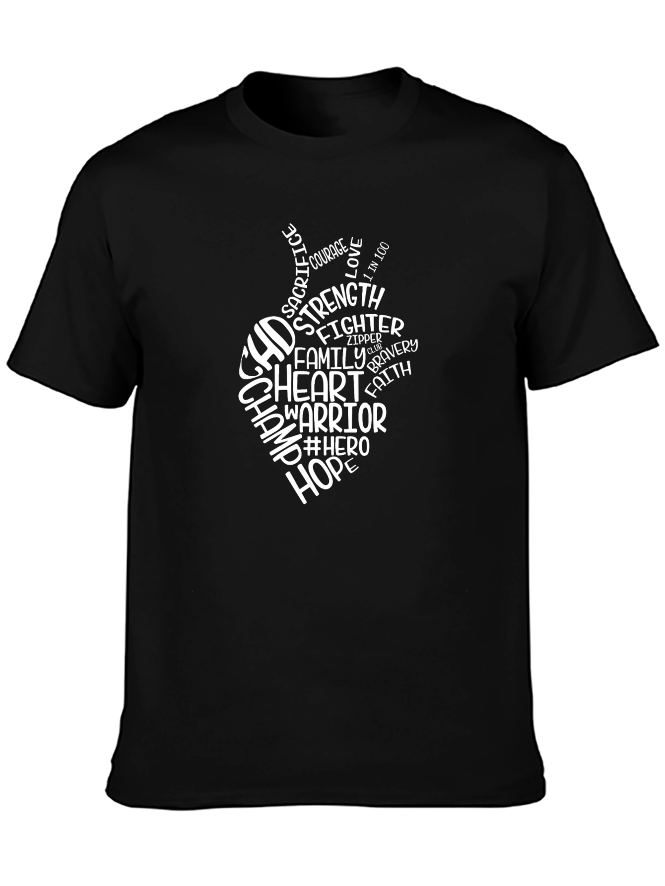 CHD Heart Warrior T-Shirt - Black