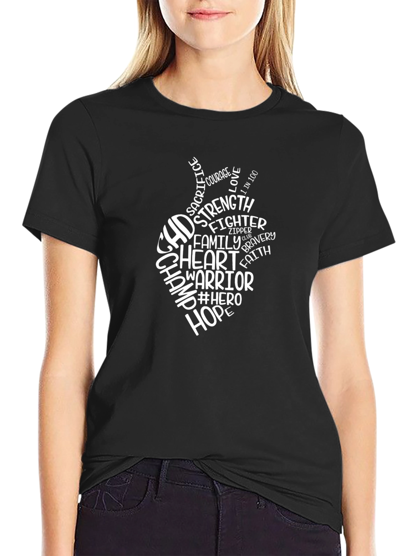 CHD Heart Warrior T-Shirt - Black