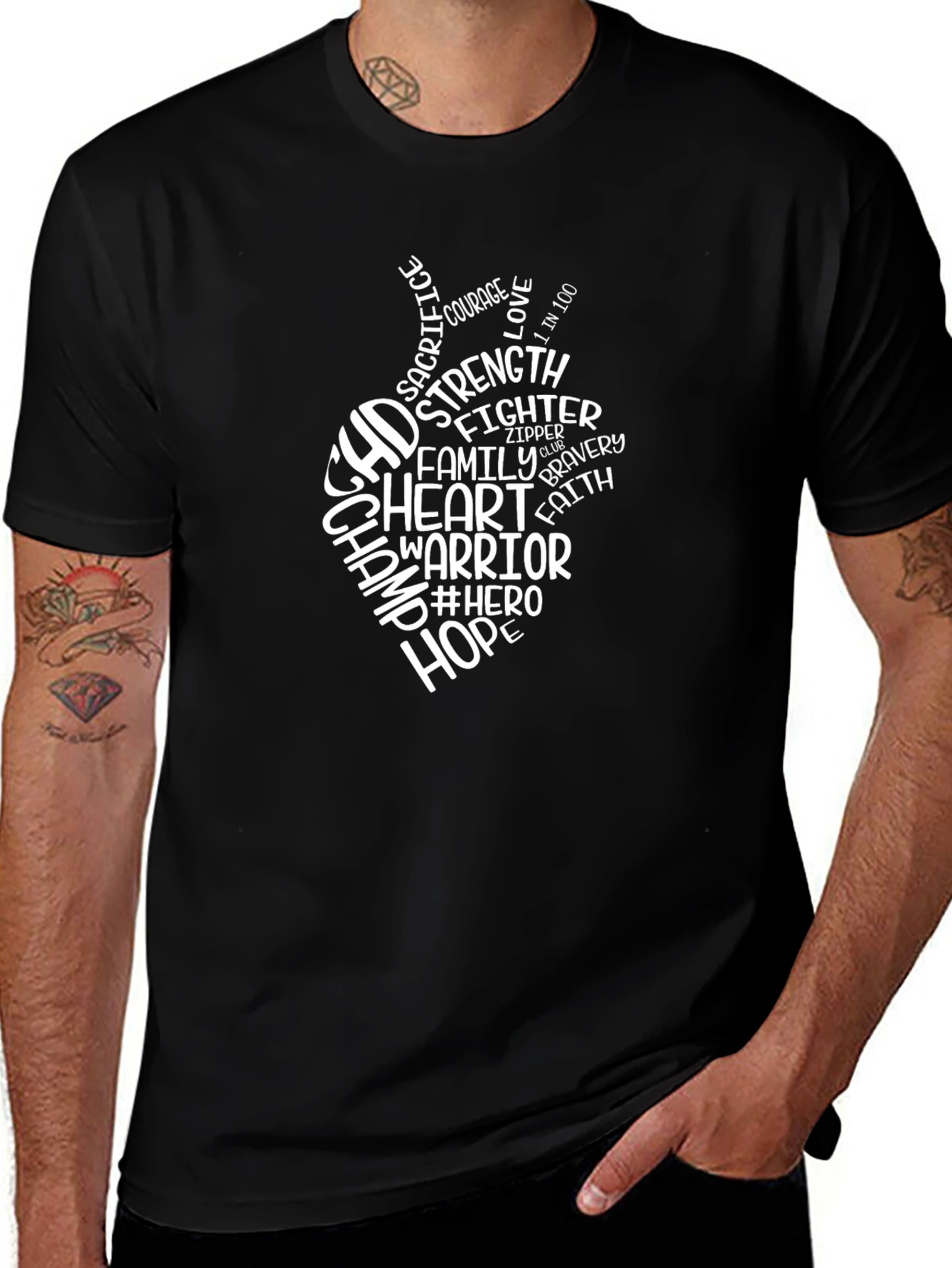 CHD Heart Warrior T-Shirt - Black