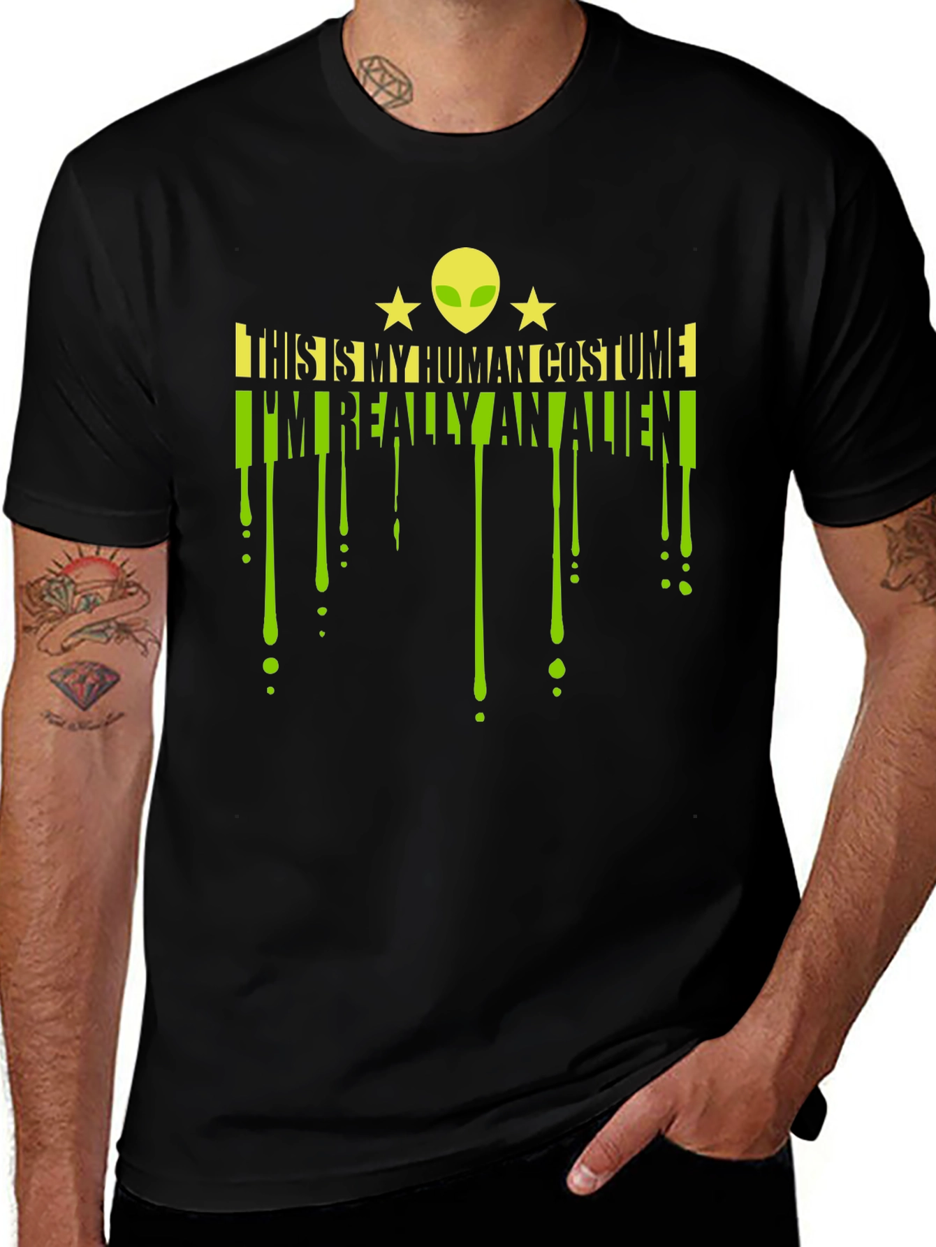 Alien Costume T-Shirt - Funny Halloween Graphic Tee