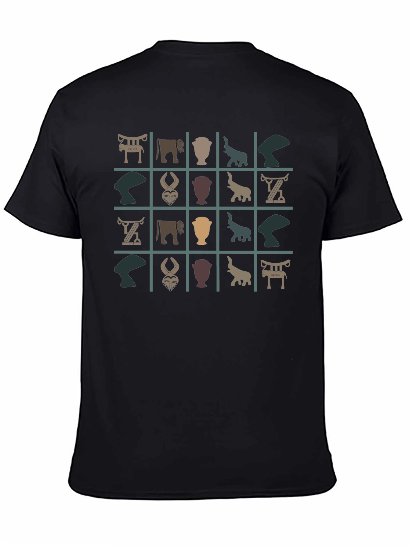 Unique Patterned Black T-Shirt