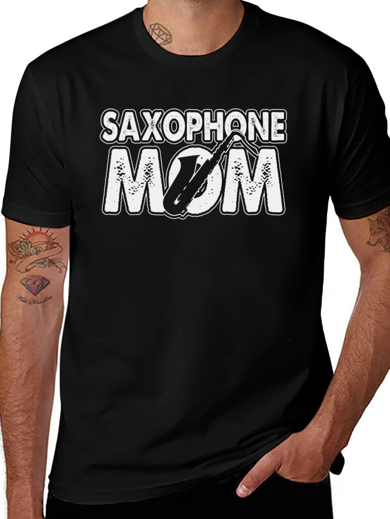 Saxophone Mom Black T-Shirt