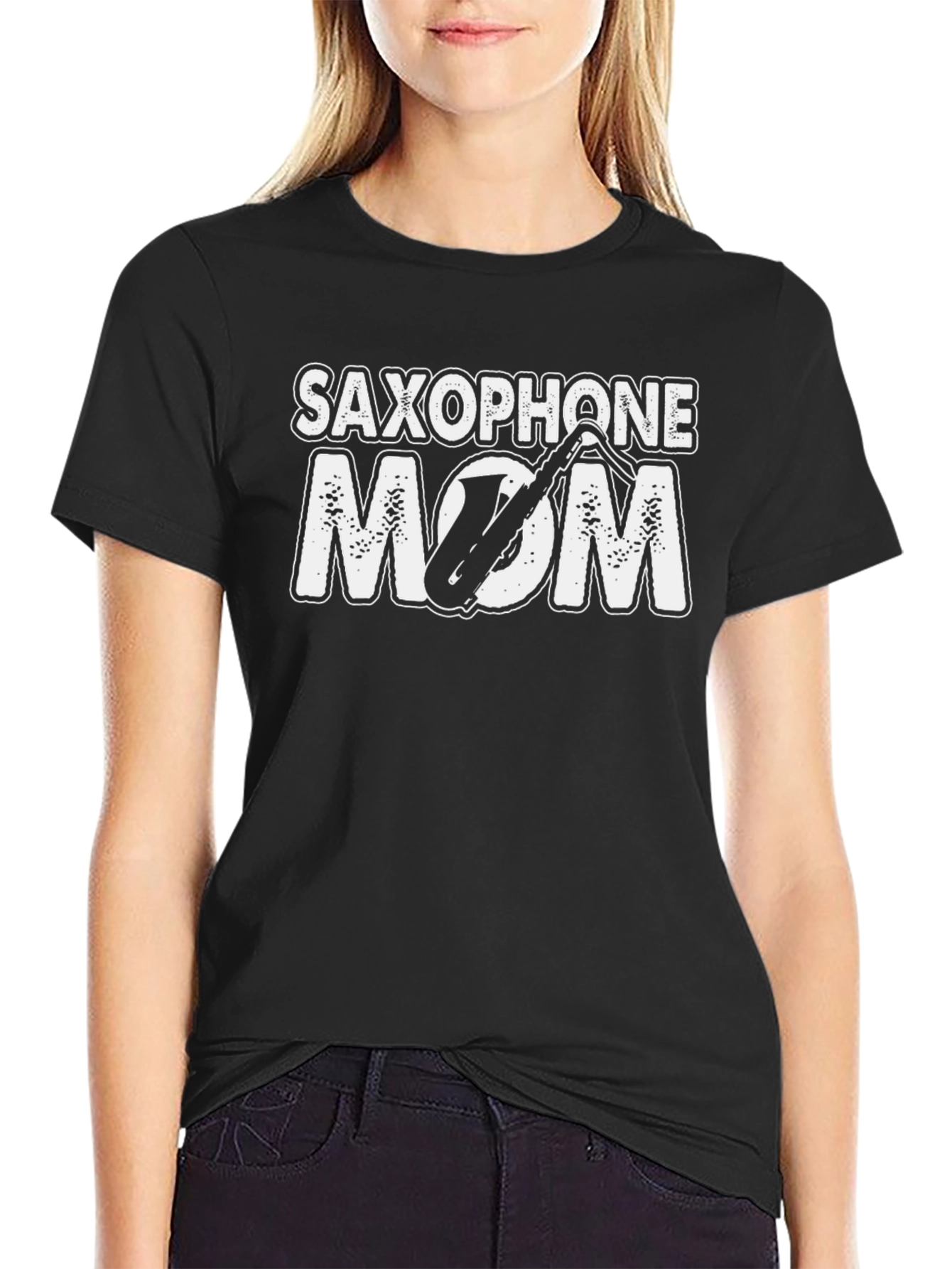 Saxophone Mom Black T-Shirt