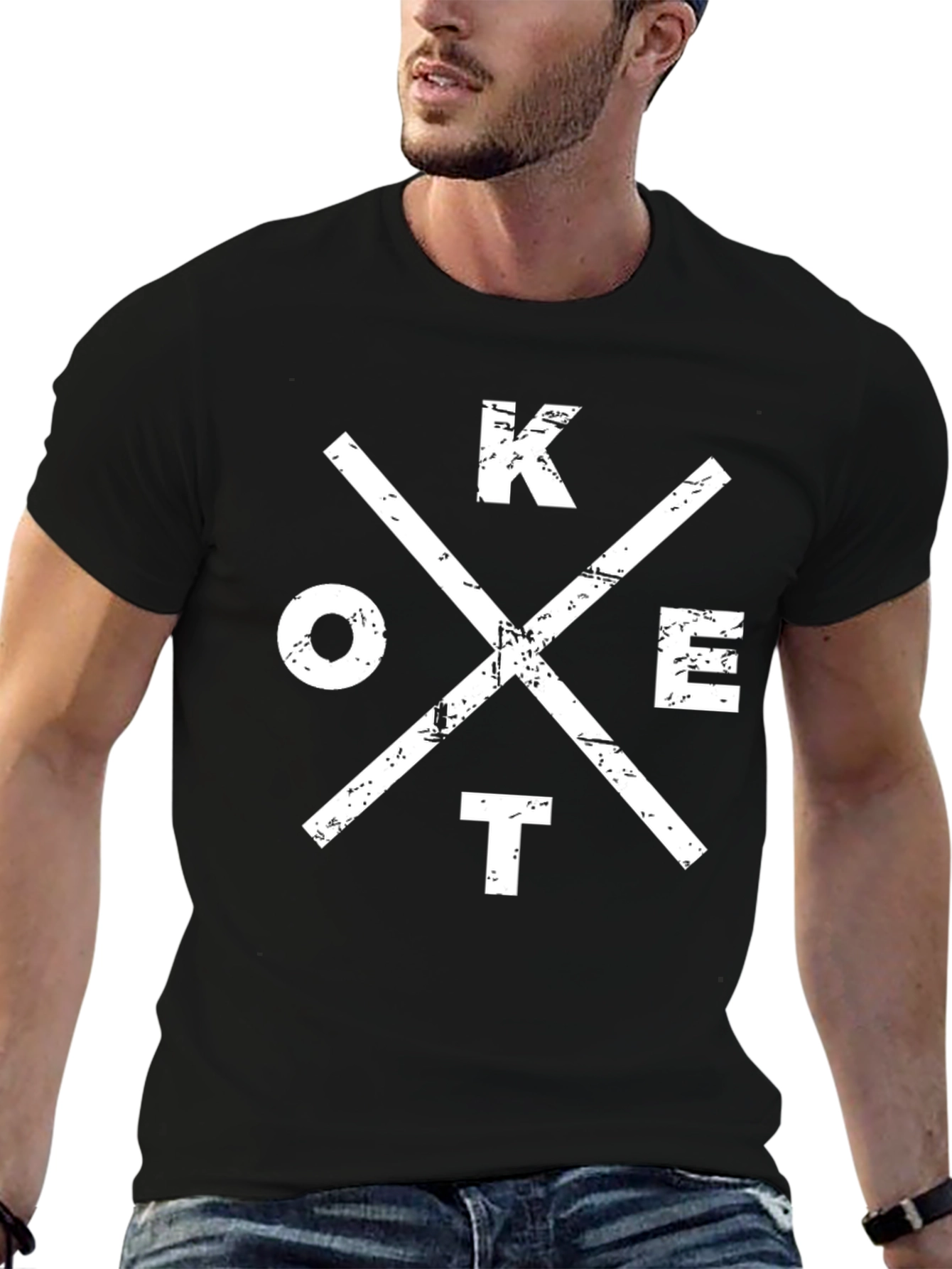 OKET Graphic T-Shirt - Distressed Print