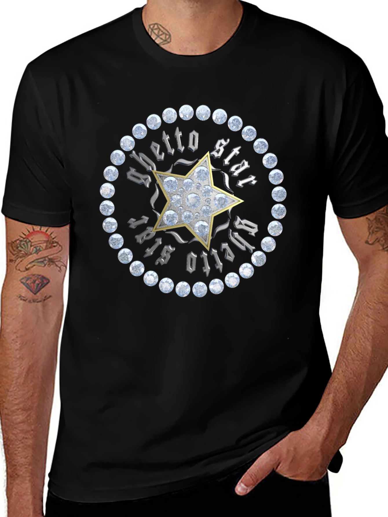 Ghetto Star Graphic Print Mens T-Shirt