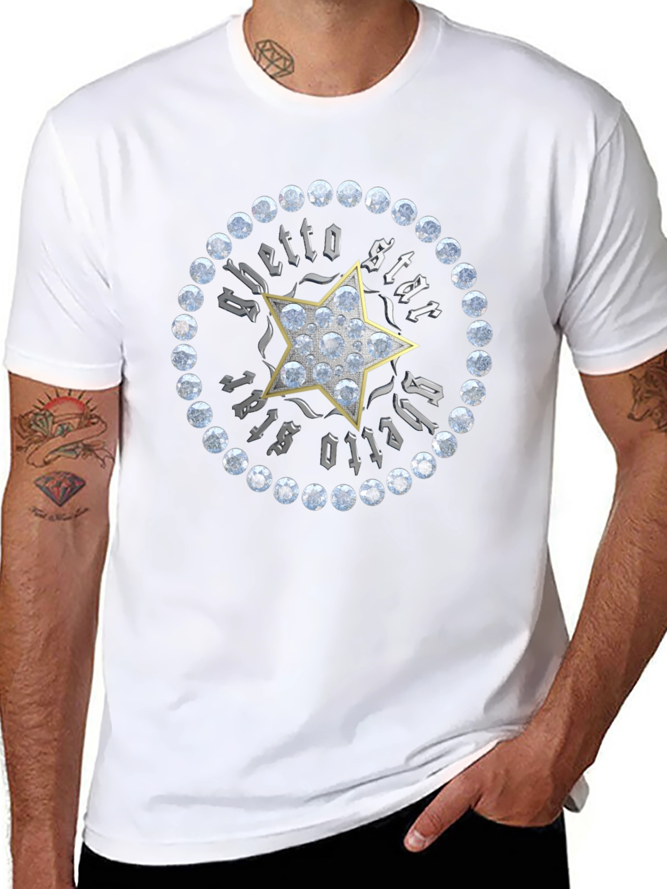 Ghetto Star Graphic Print Mens T-Shirt