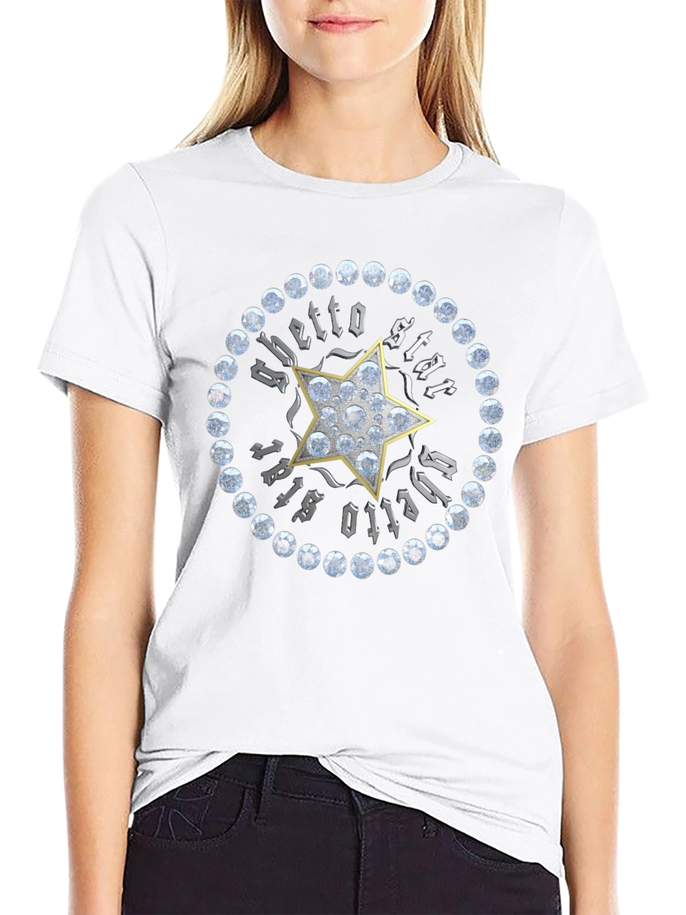 Ghetto Star Graphic Print Mens T-Shirt