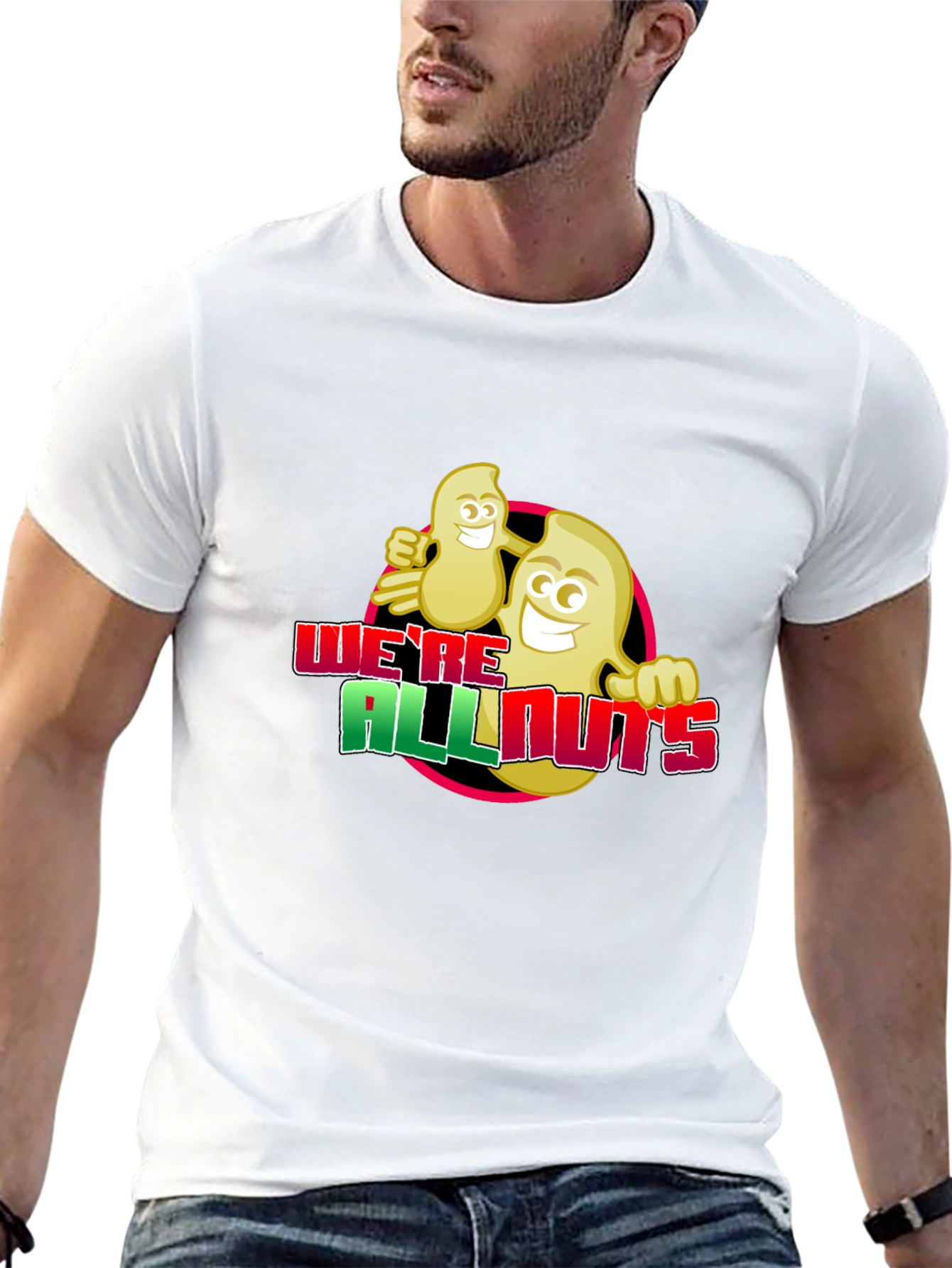 Were All Nuts T-Shirt - Funny Cartoon Graphic Tee