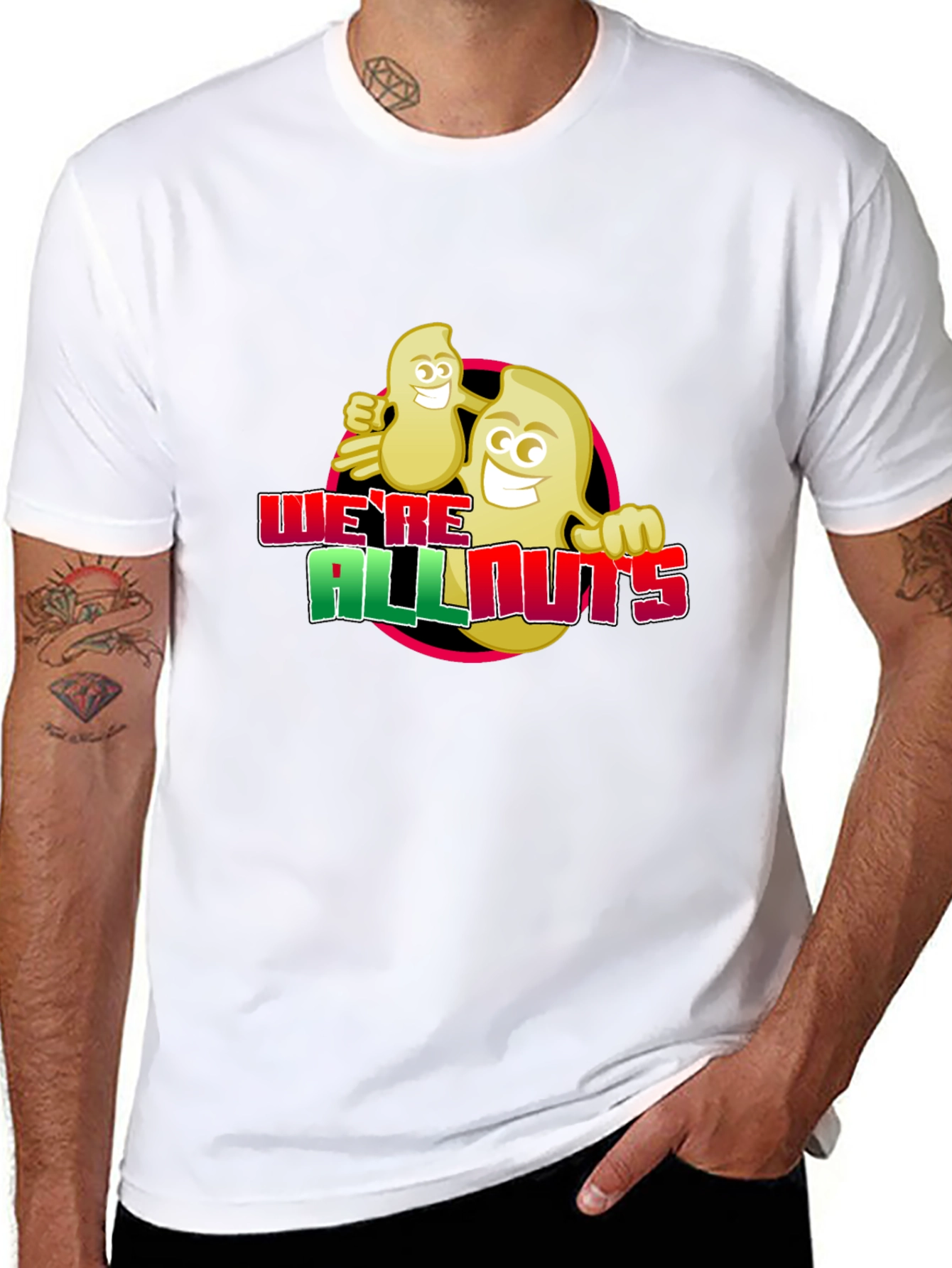 Were All Nuts T-Shirt - Funny Cartoon Graphic Tee