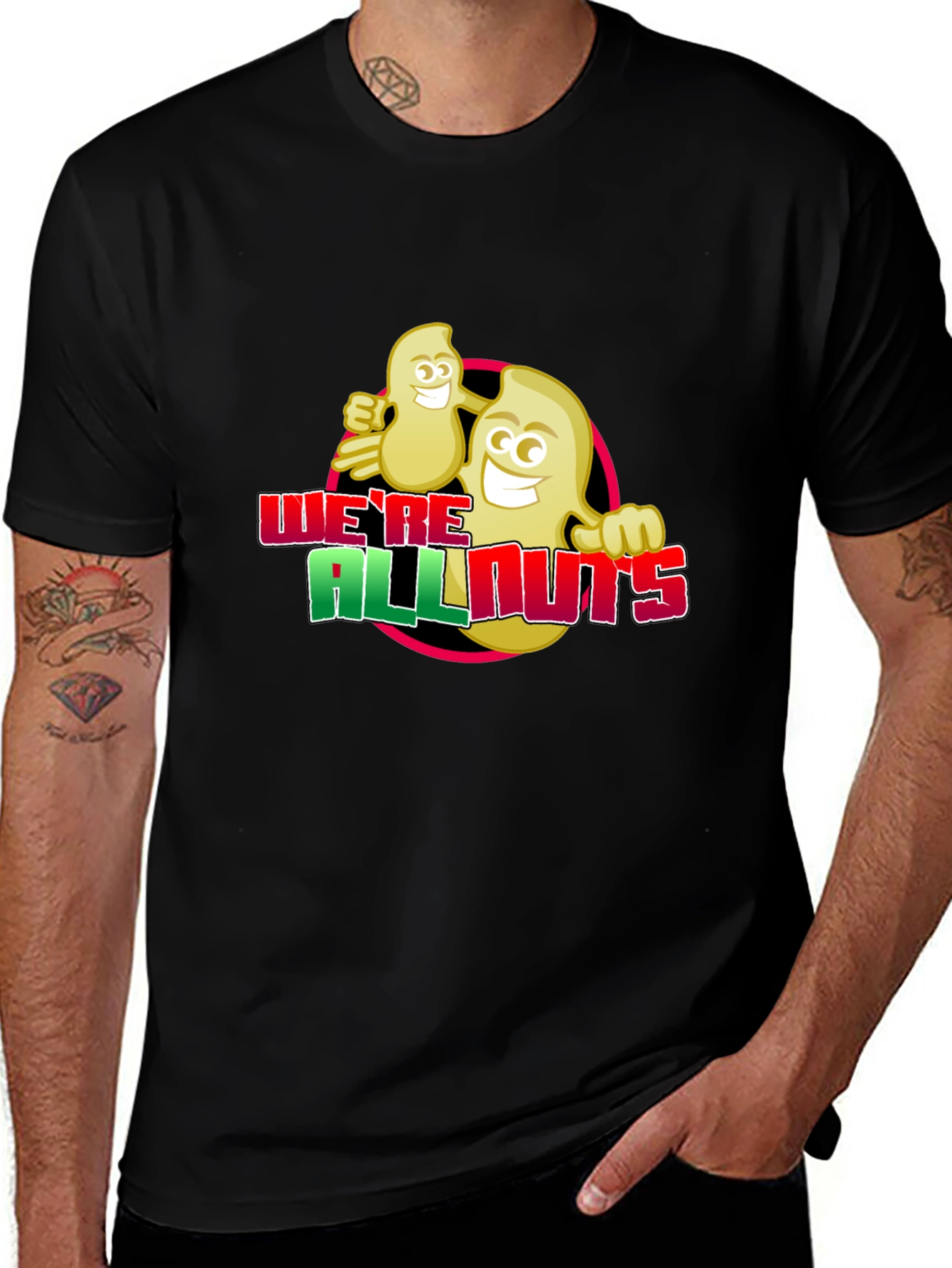 Were All Nuts T-Shirt - Funny Cartoon Graphic Tee