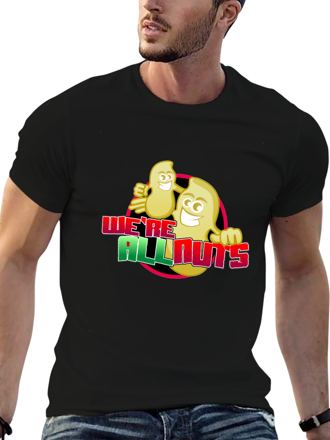 Were All Nuts T-Shirt - Funny Cartoon Graphic Tee