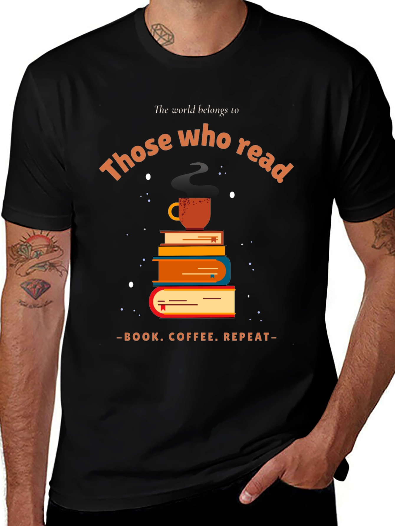 Book Lover T-Shirt: Read Coffee Repeat
