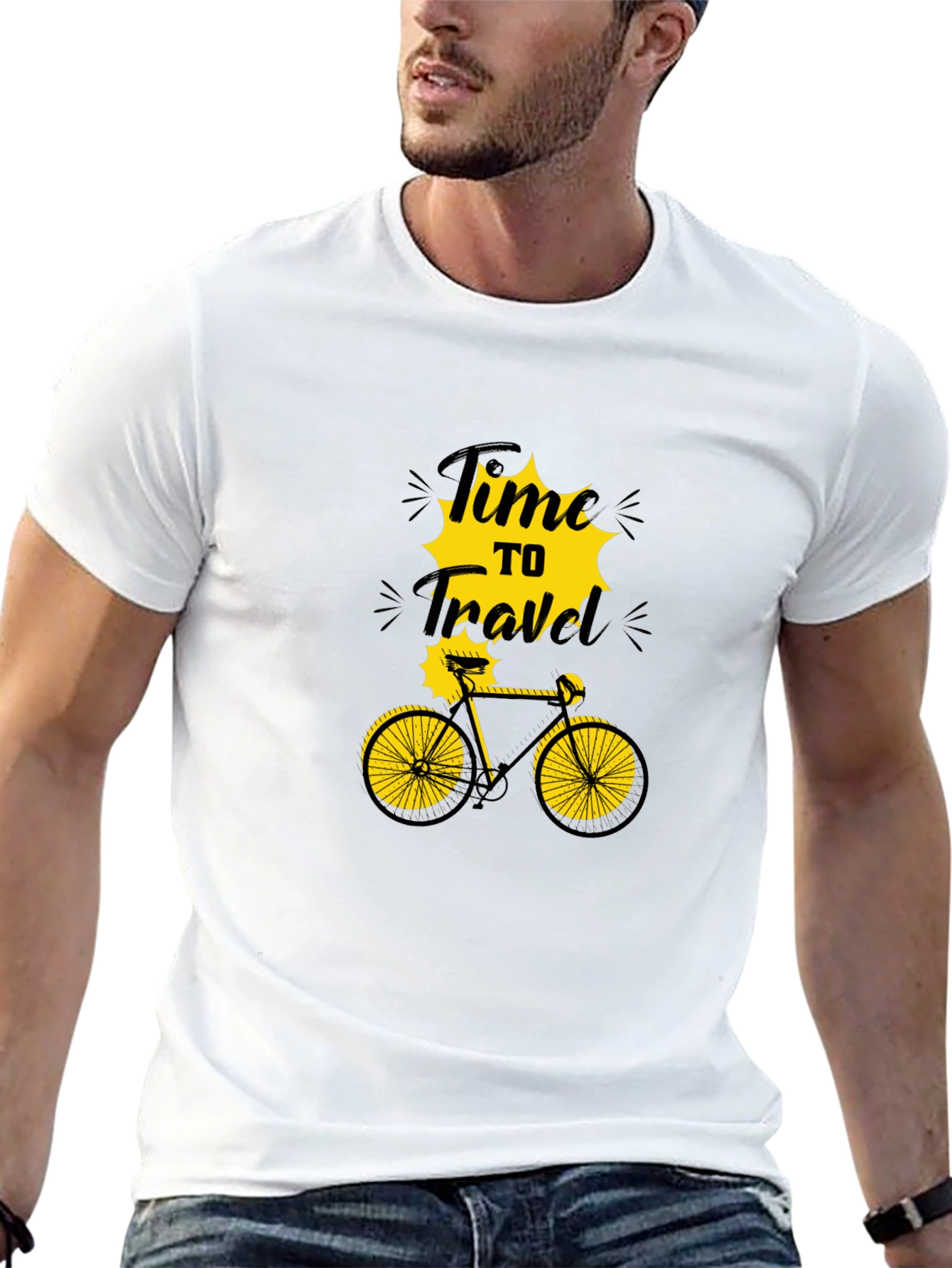 Time to Travel Bicycle Graphic T-Shirt