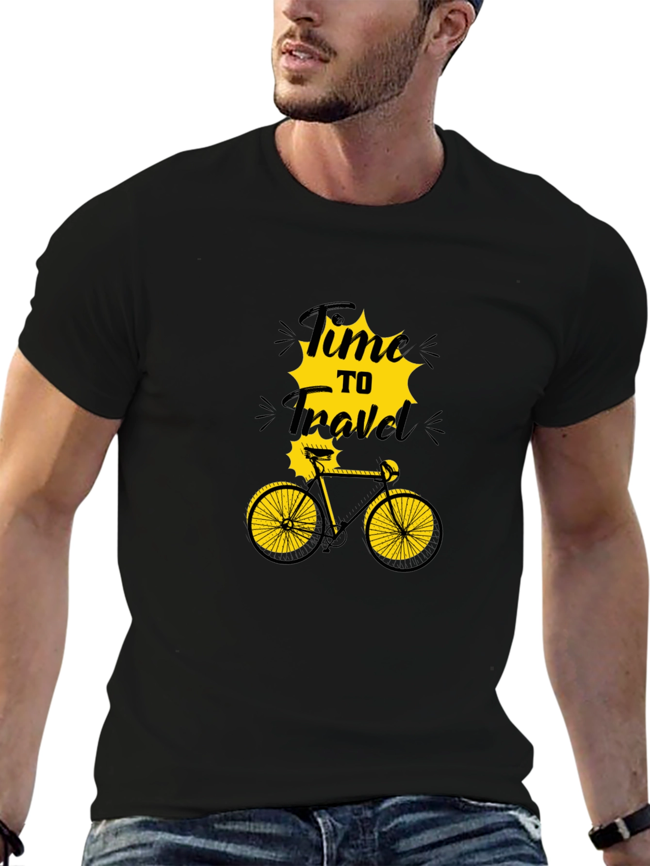 Time to Travel Bicycle Graphic T-Shirt
